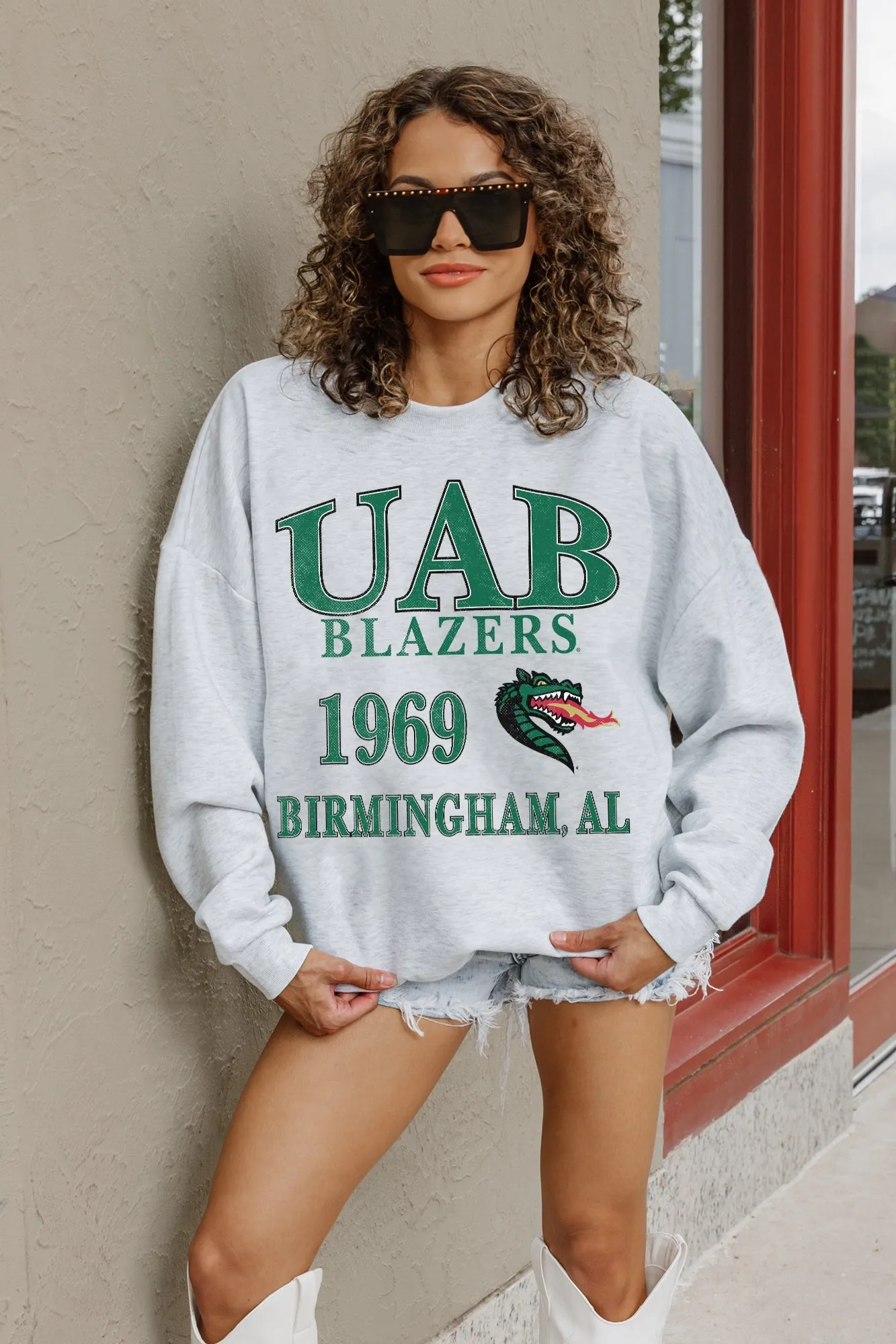 ALABAMA AT BIRMINGHAM BLAZERS ALLEGIANCE PREMIUM FLEECE DROP SHOULDER CREWNECK PULLOVER