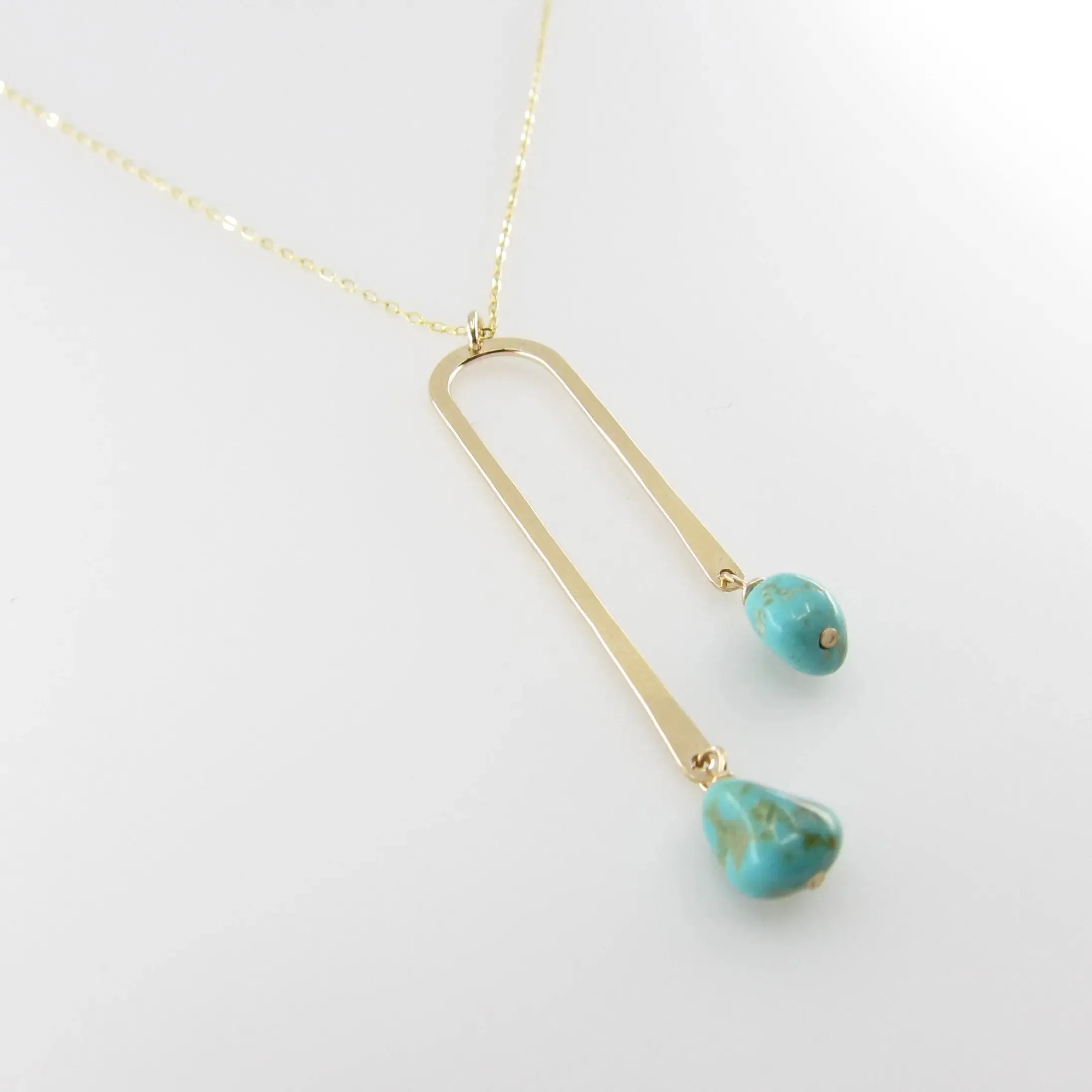 Asymmetrical Arch Necklace with Kingman Turquoise