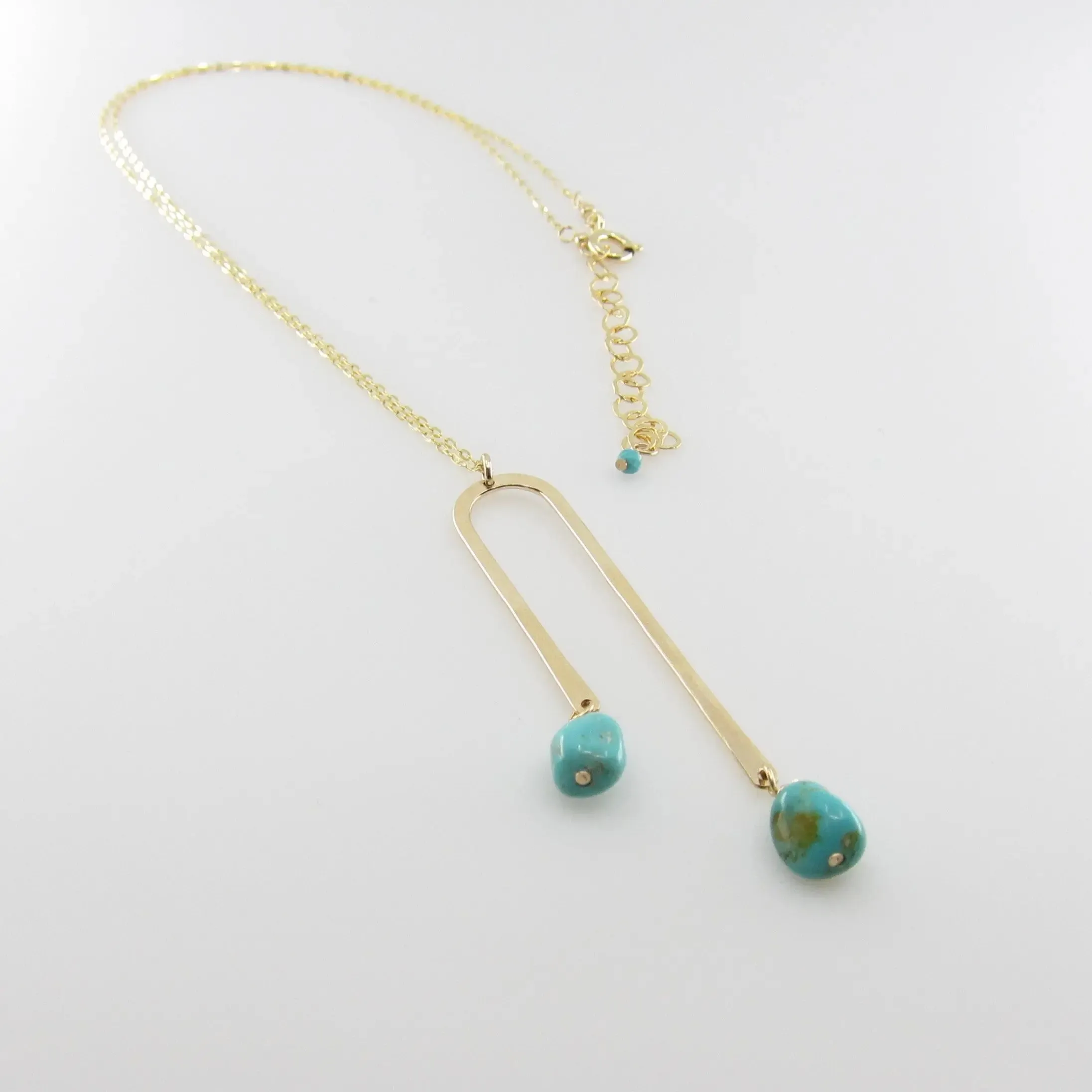 Asymmetrical Arch Necklace with Kingman Turquoise