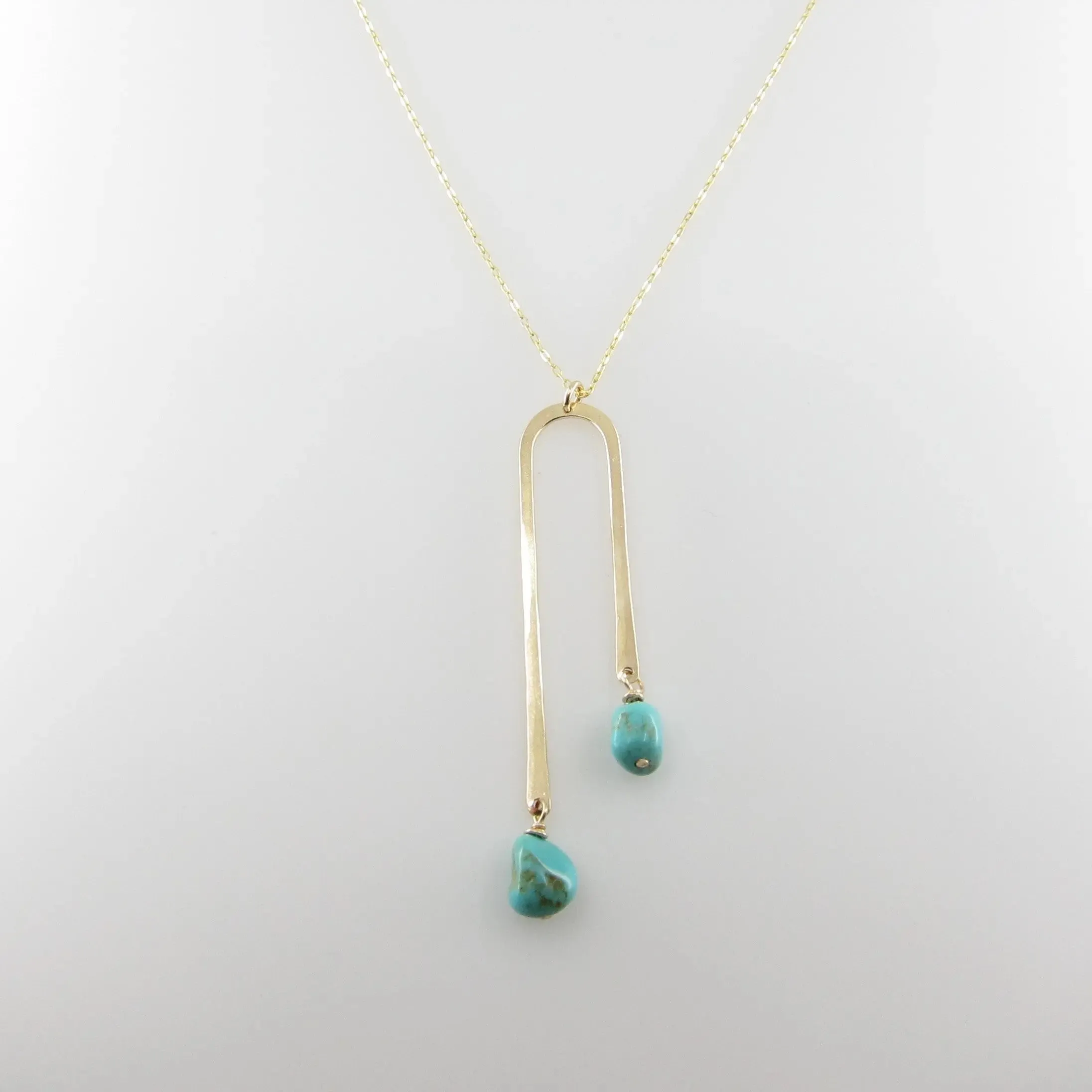Asymmetrical Arch Necklace with Kingman Turquoise