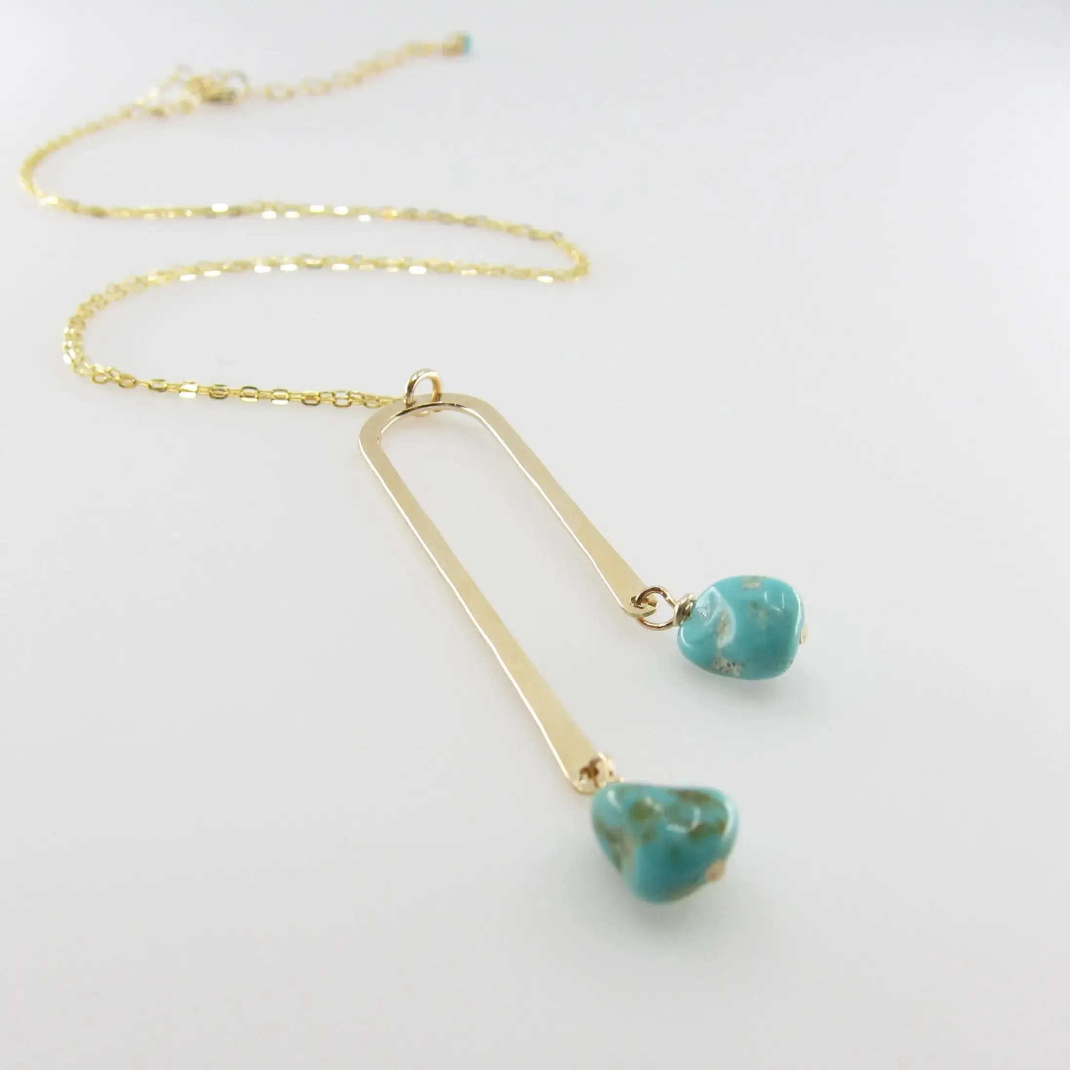 Asymmetrical Arch Necklace with Kingman Turquoise