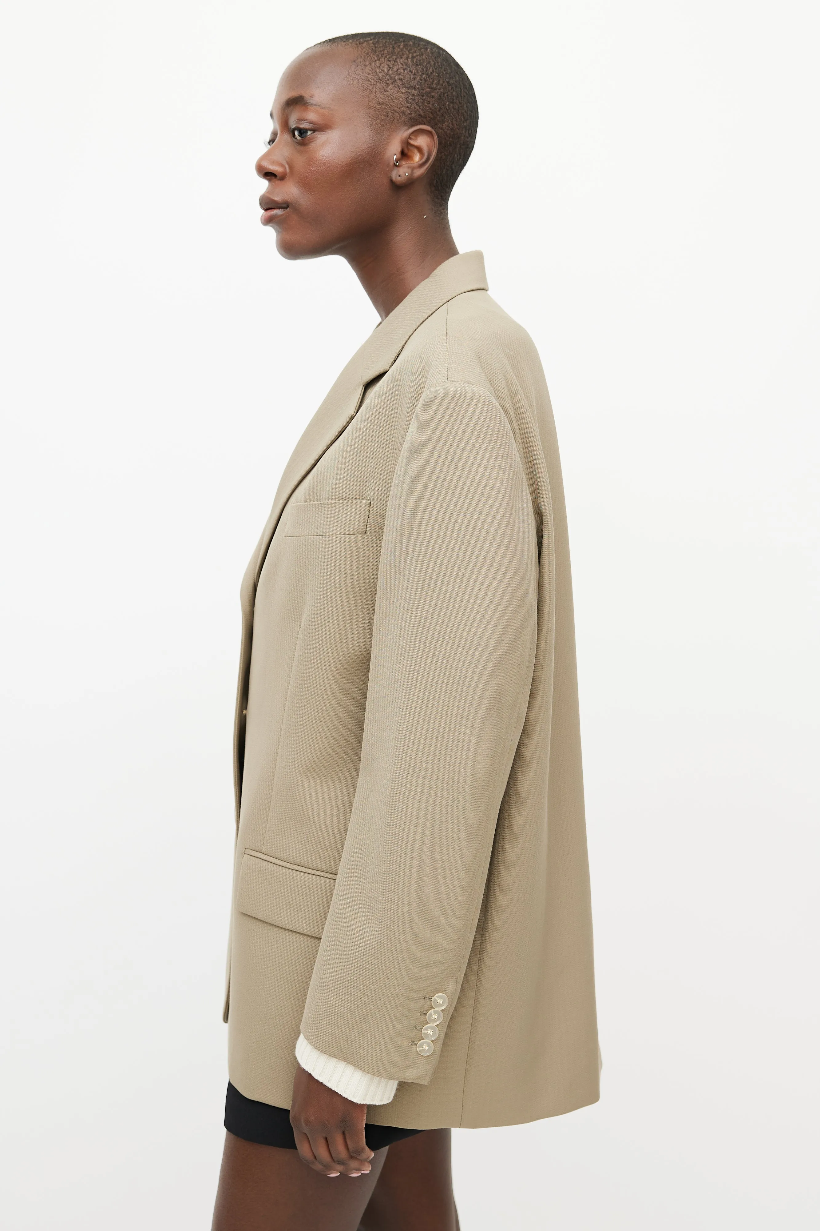 Beige Oversized Blazer