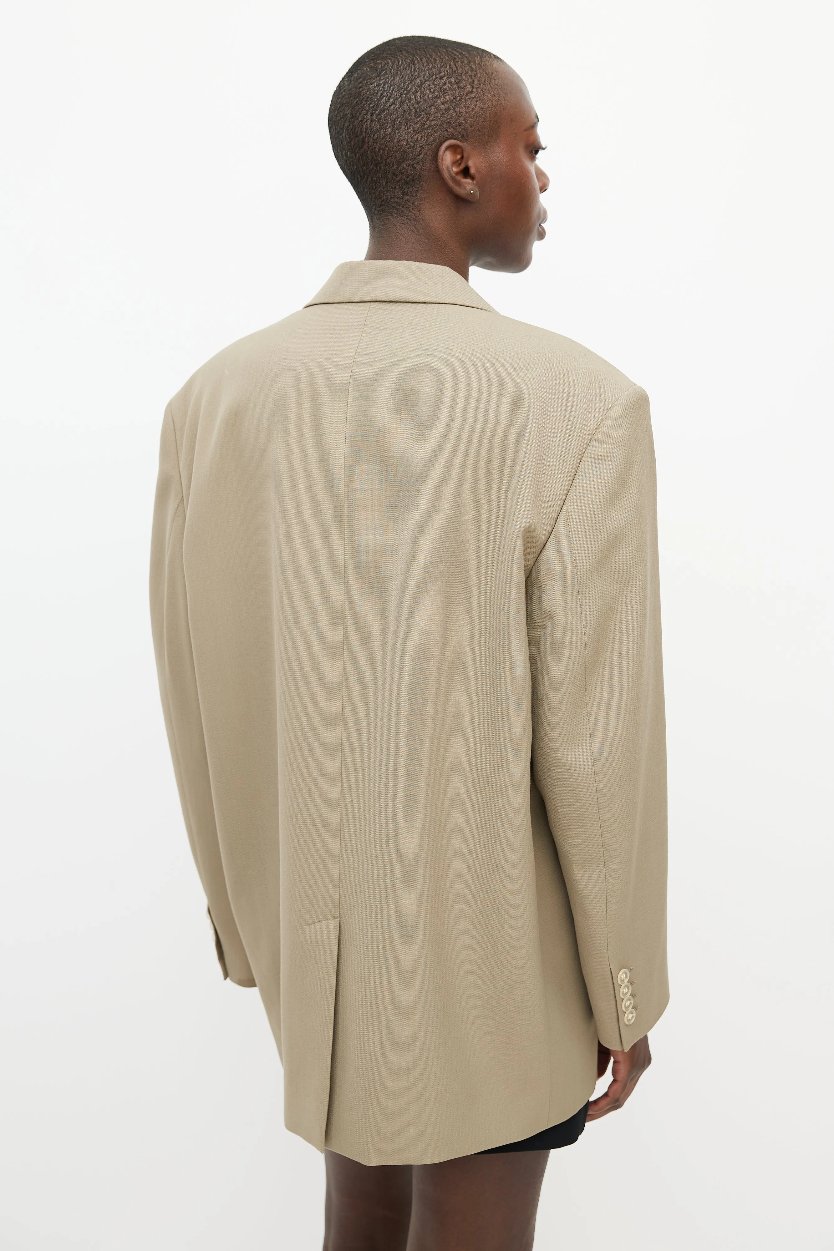 Beige Oversized Blazer