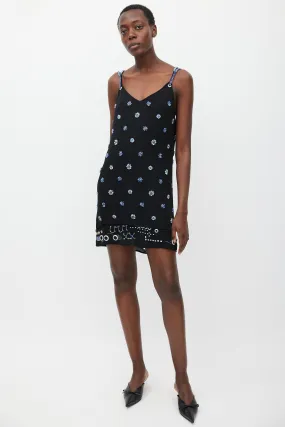 Black & Blue Embellished Layer Dress