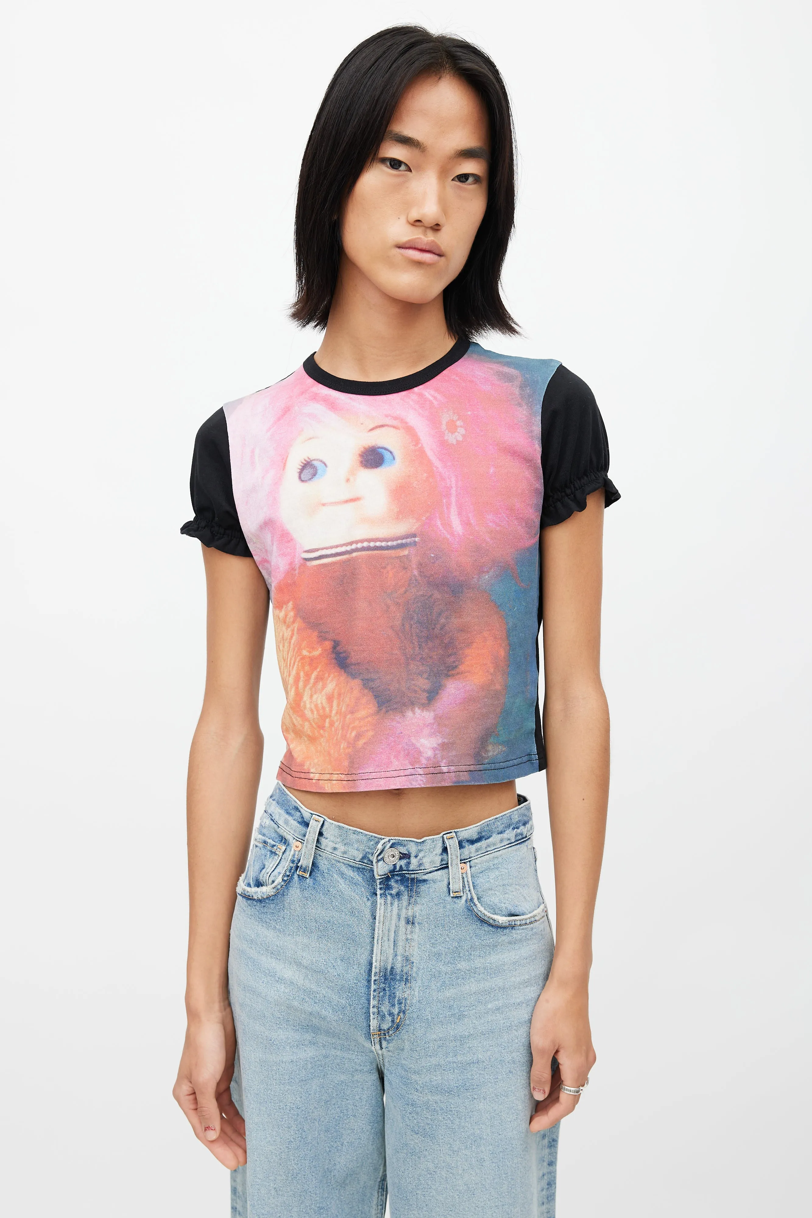 Black & Multi Wagon Girl T-Shirt