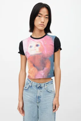 Black & Multi Wagon Girl T-Shirt