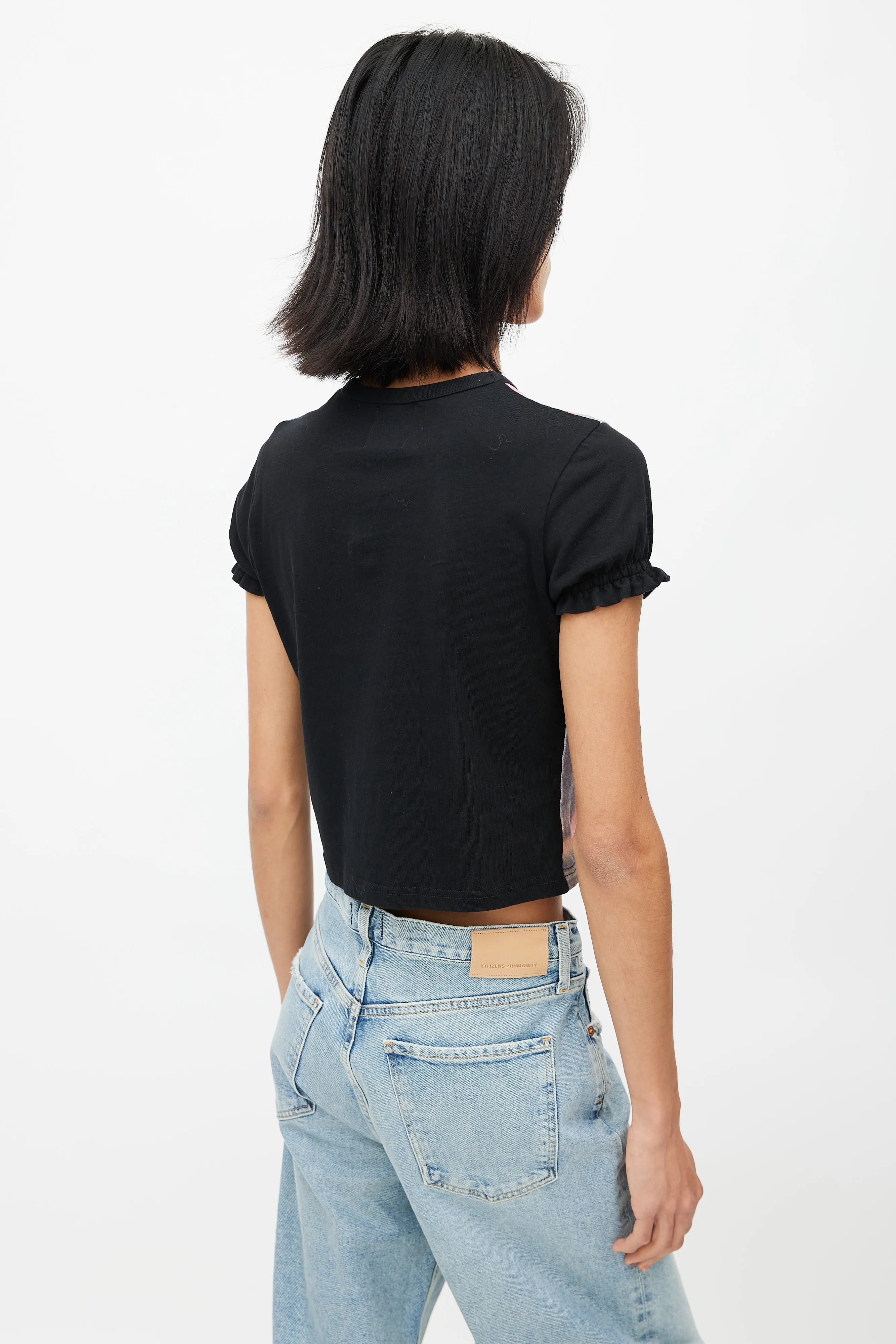 Black & Multi Wagon Girl T-Shirt