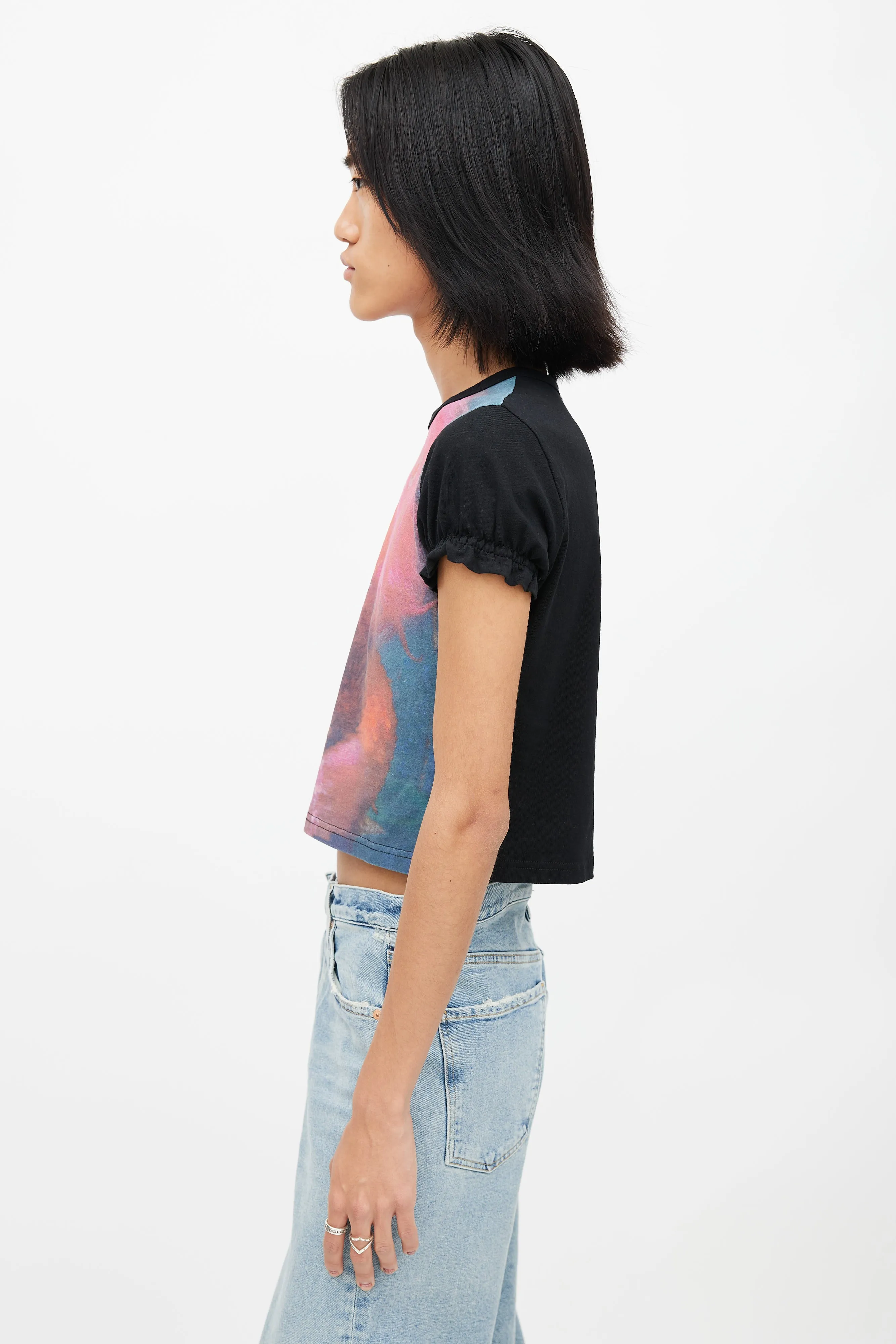 Black & Multi Wagon Girl T-Shirt