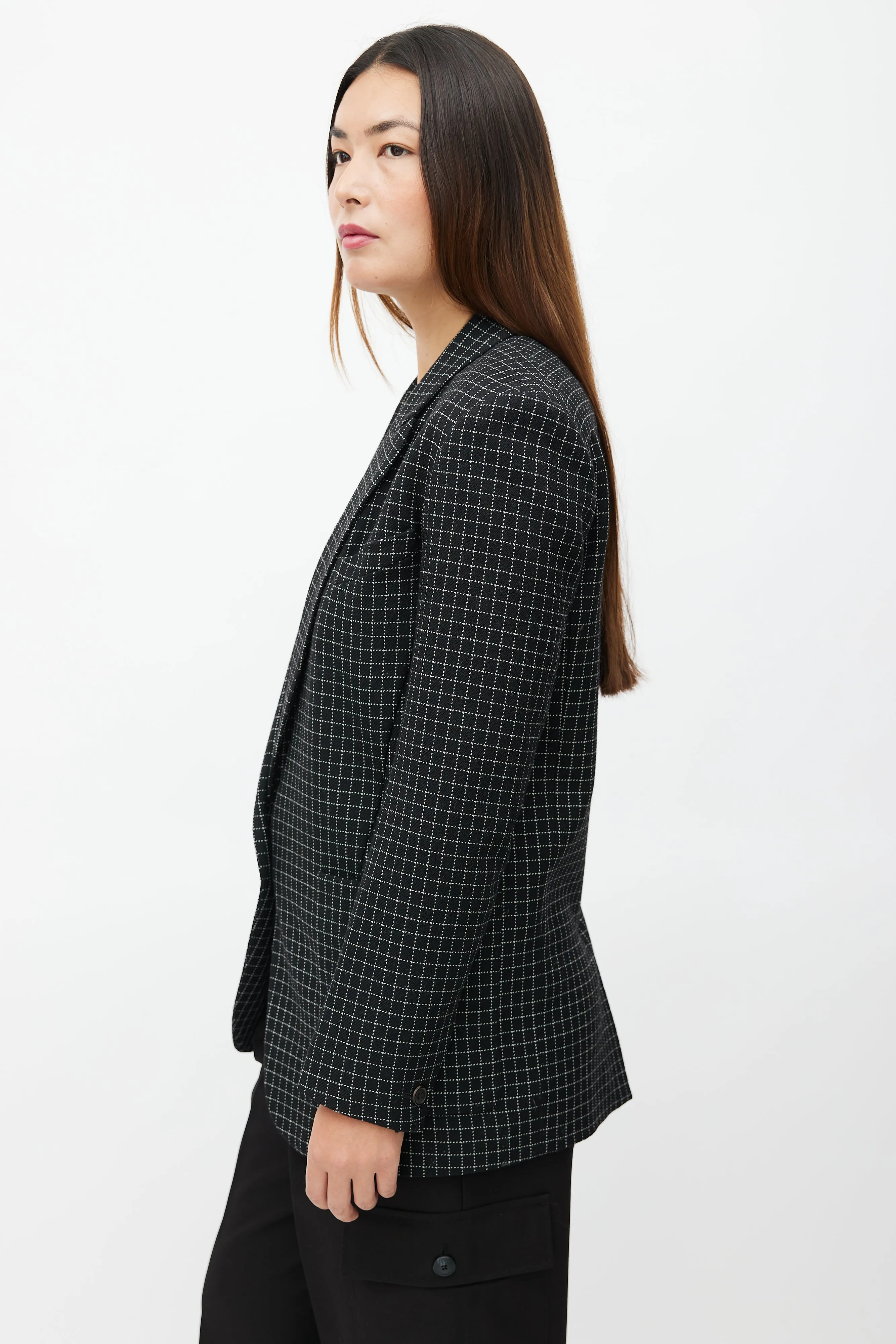 Black & White Check Oversized Blazer