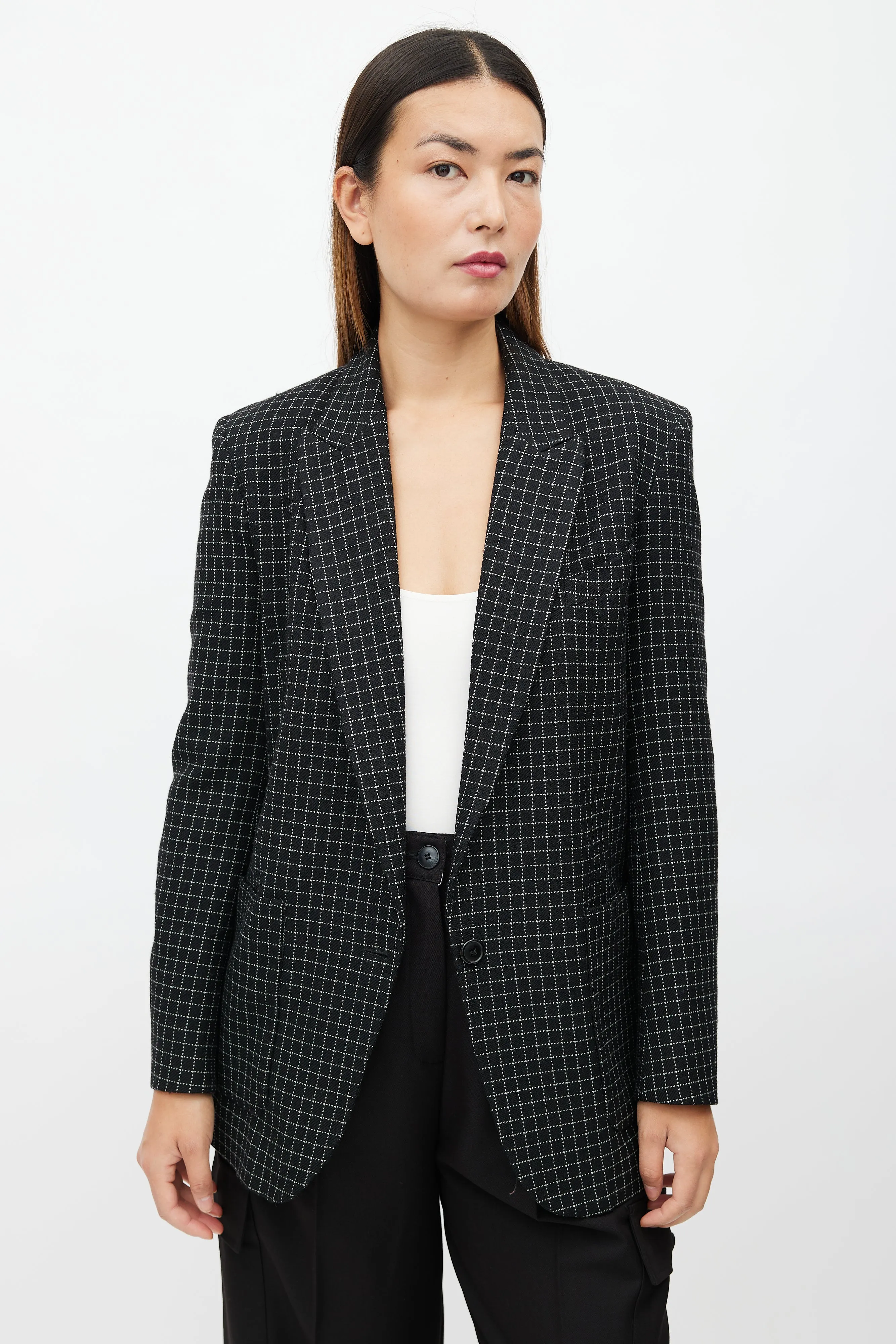 Black & White Check Oversized Blazer