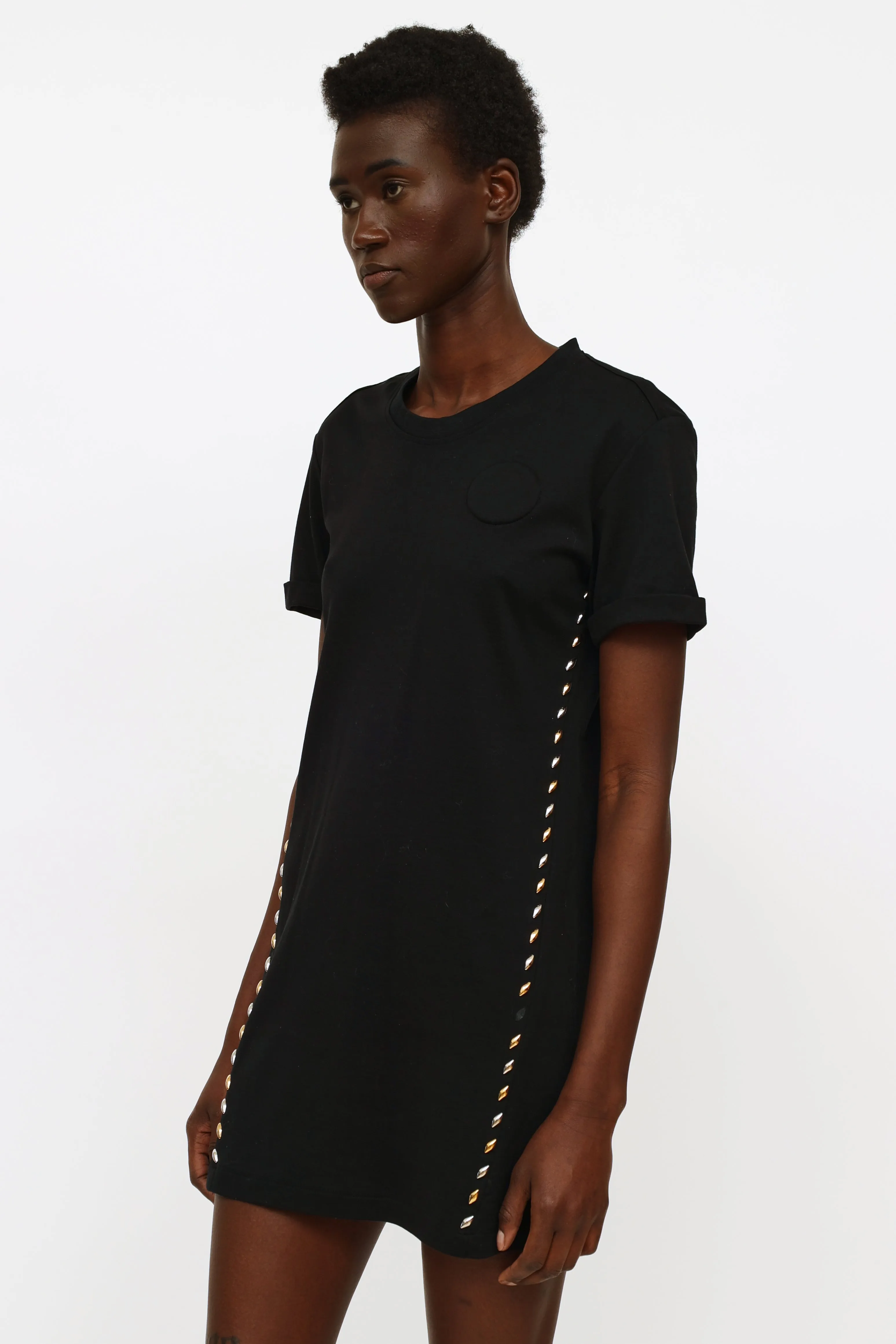 Black Embellished T-Shirt Dress