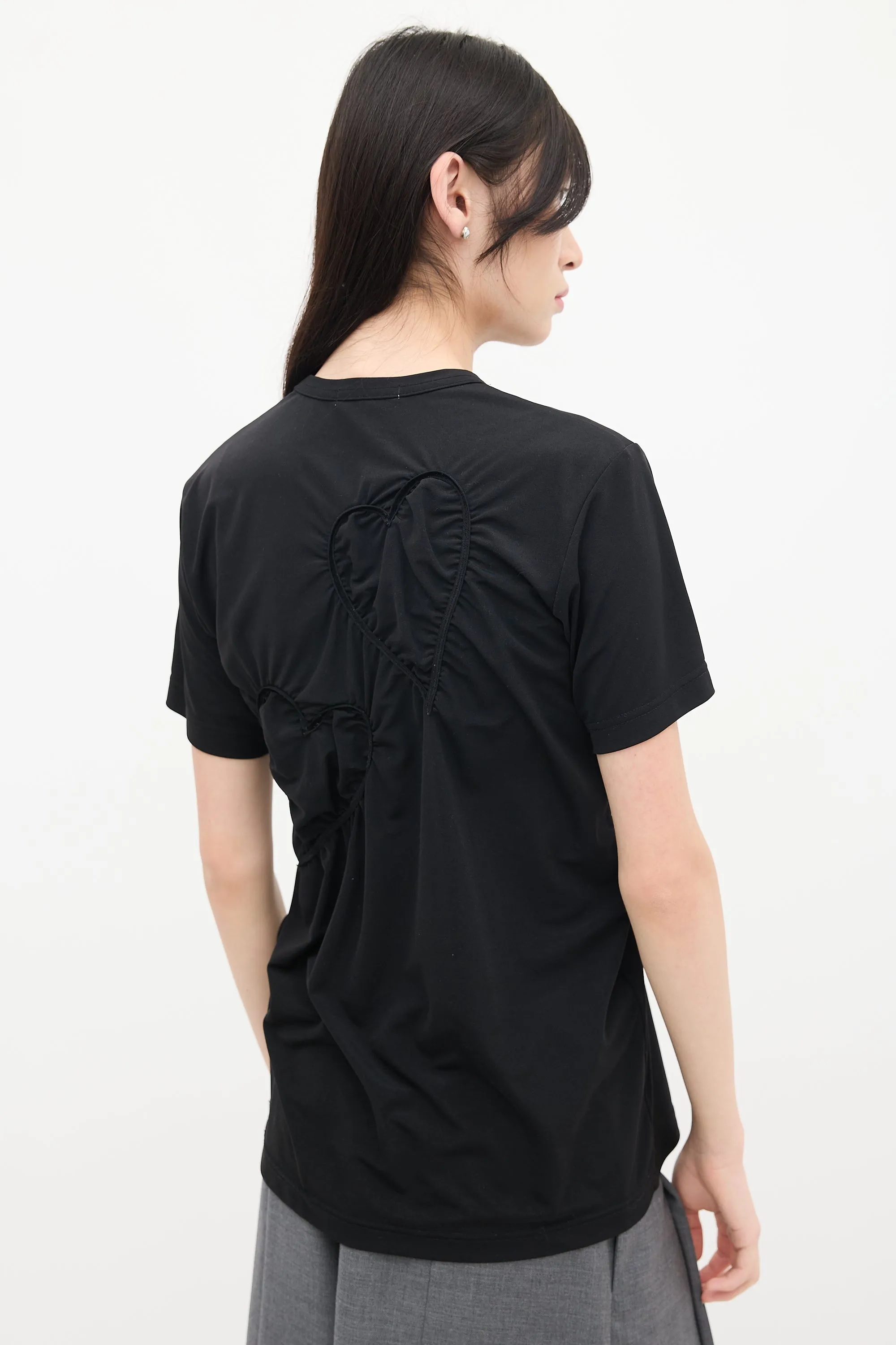 Black Heart Ruched T-Shirt