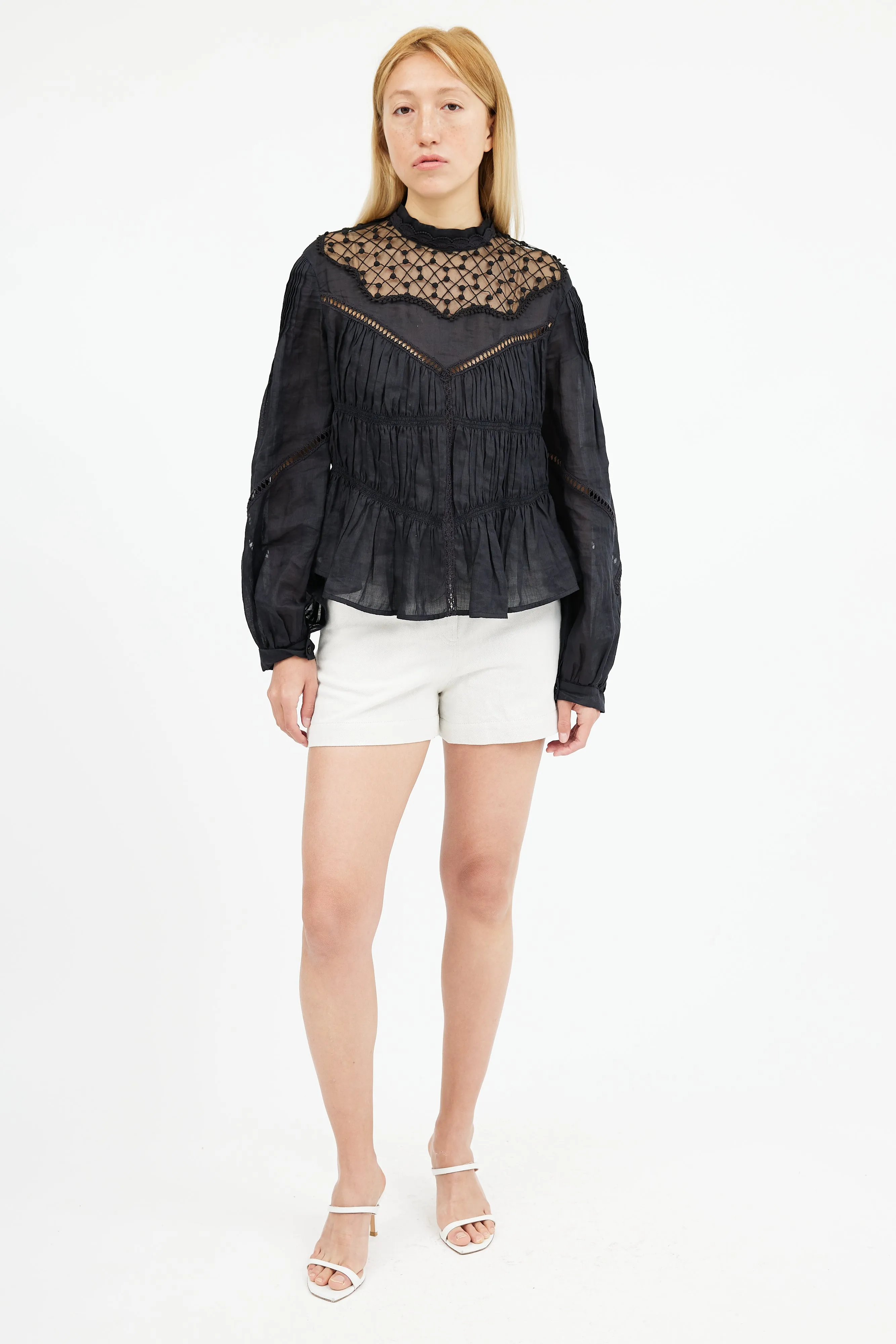 Black Lace Eyelet Samantha Top