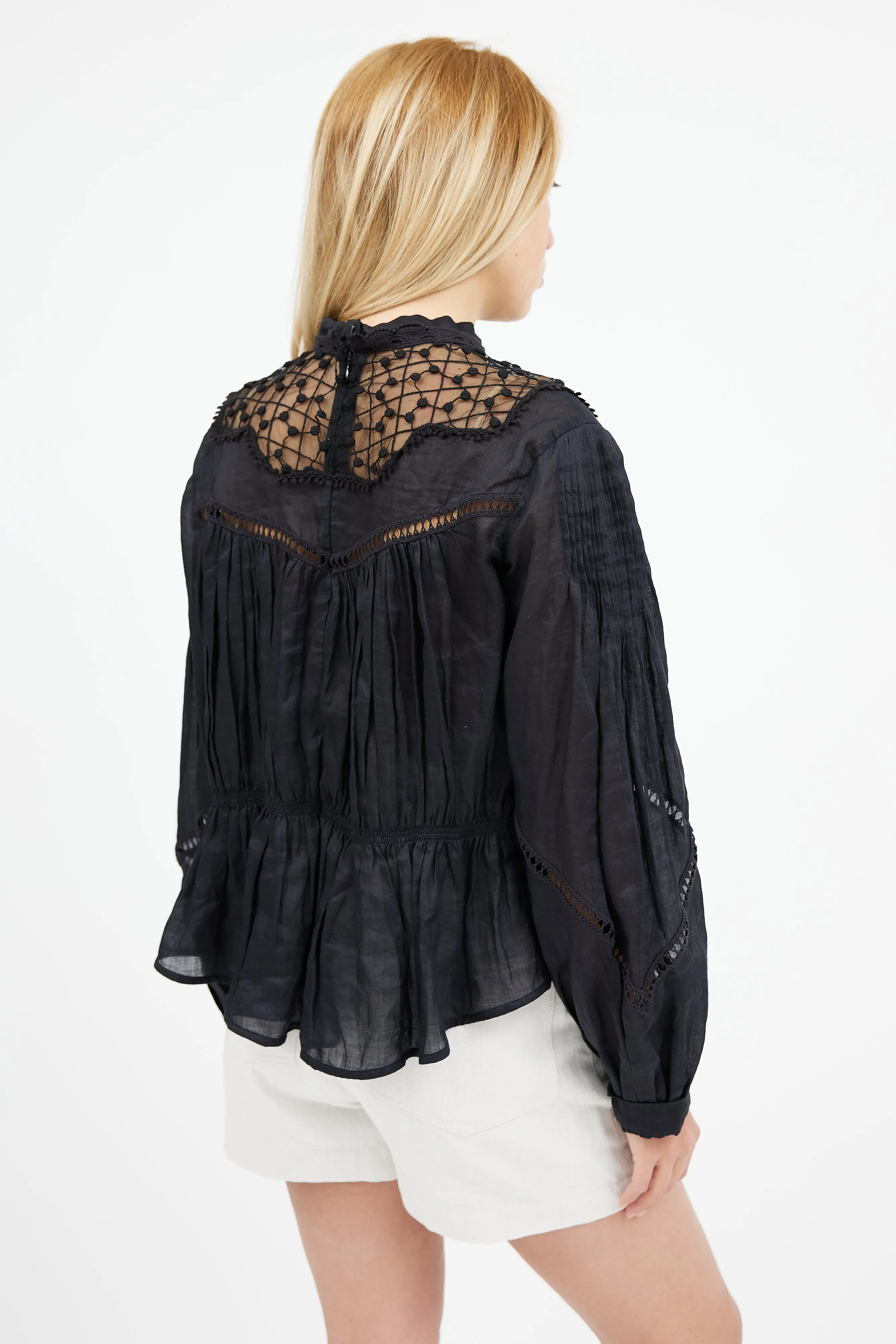 Black Lace Eyelet Samantha Top