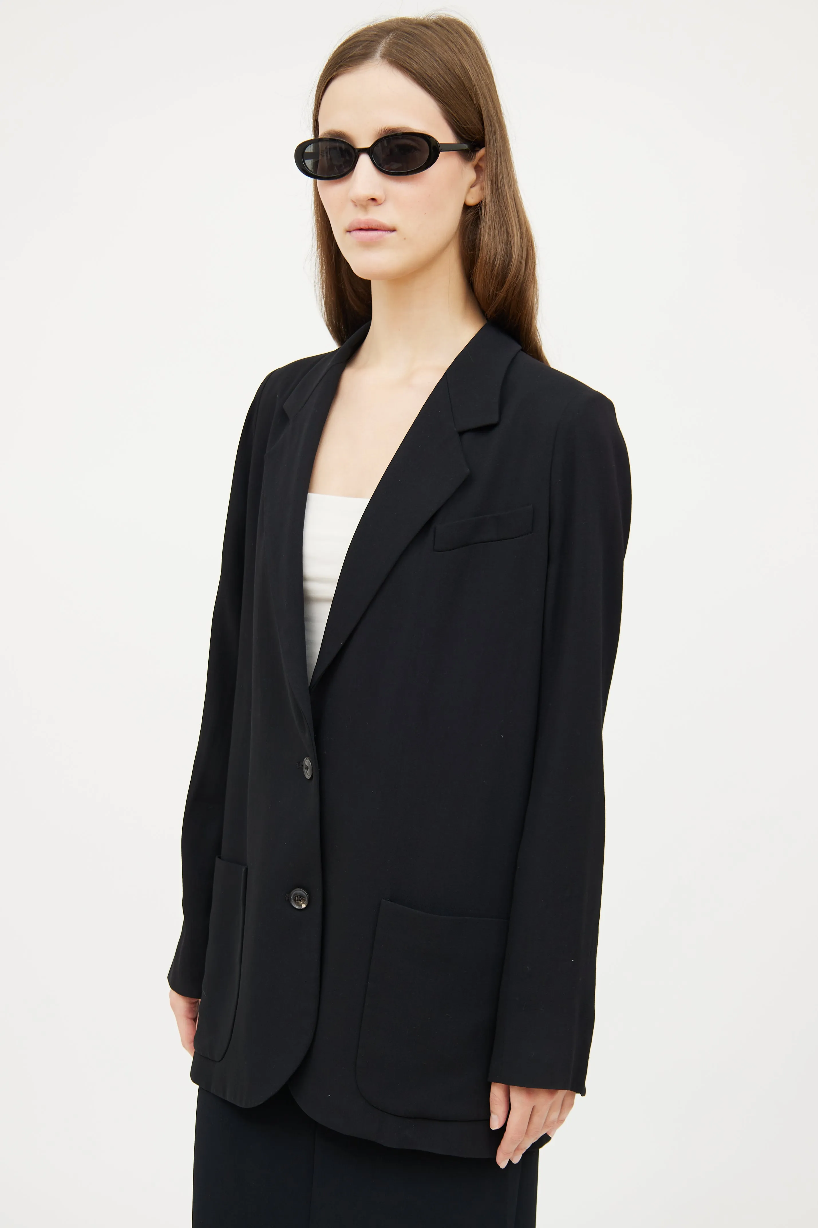 Black Oversized Long Sleeve Blazer