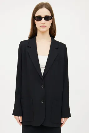 Black Oversized Long Sleeve Blazer