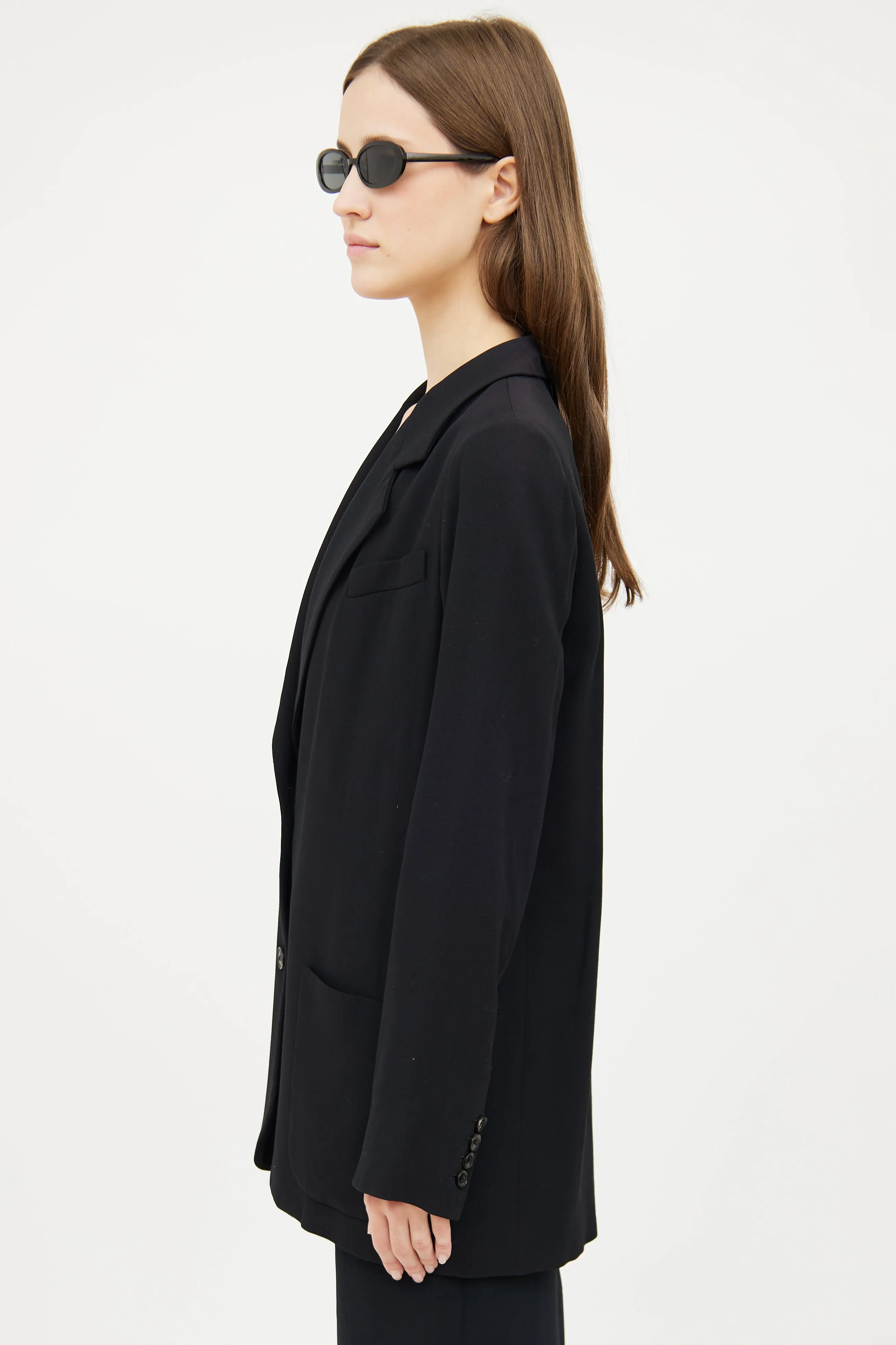 Black Oversized Long Sleeve Blazer