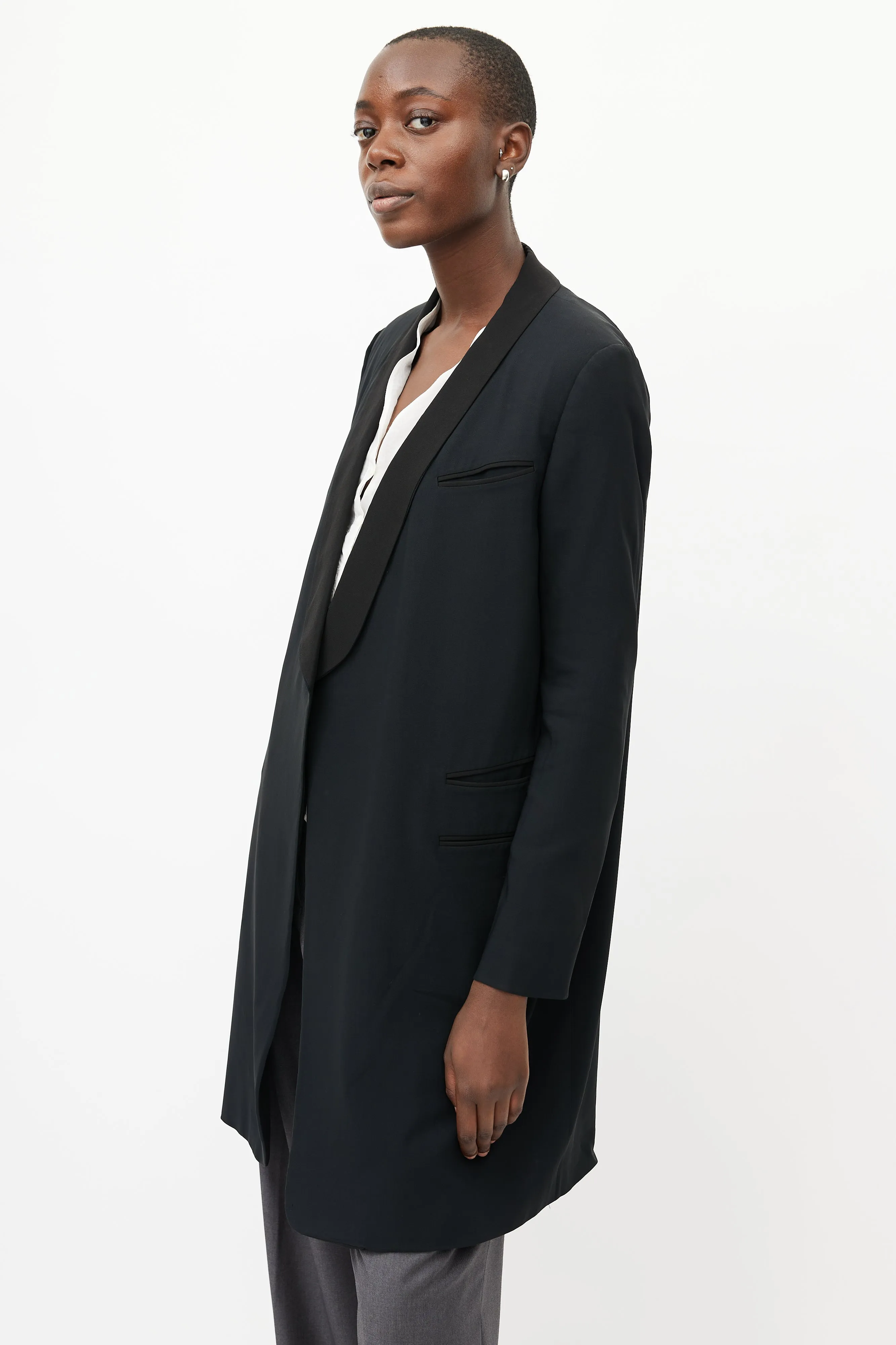 Black Oversized Tuxedo Blazer