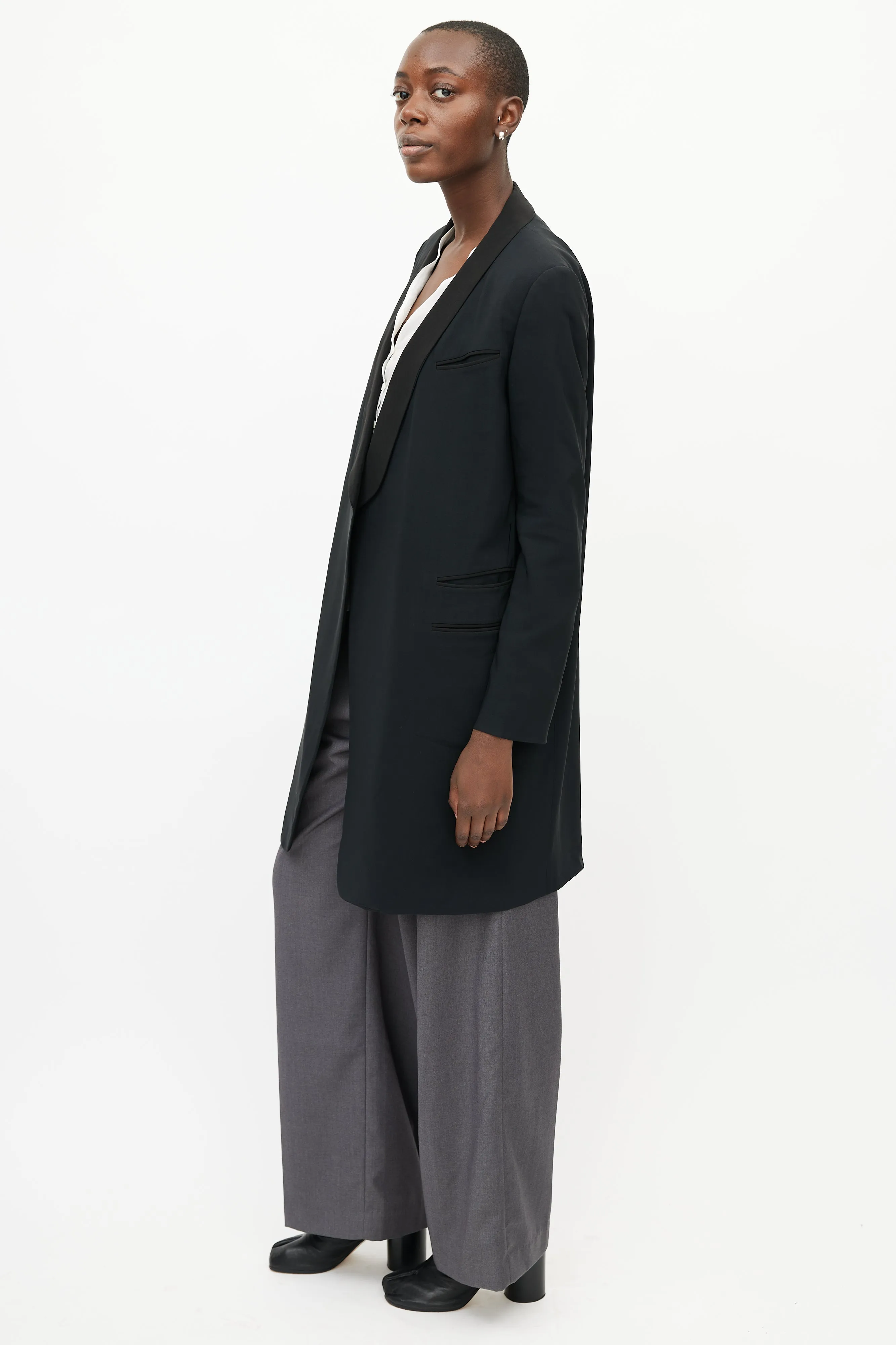 Black Oversized Tuxedo Blazer