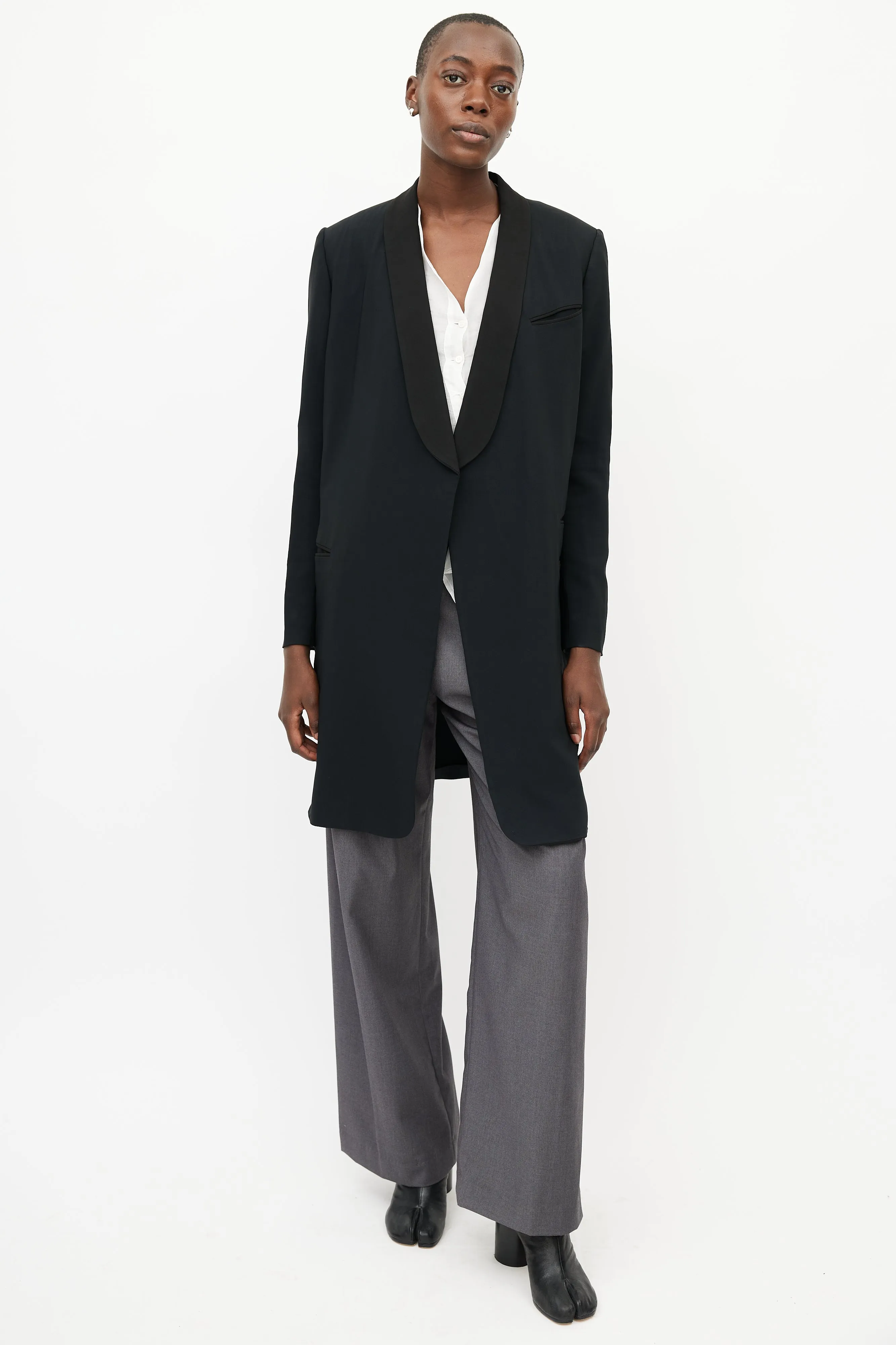 Black Oversized Tuxedo Blazer