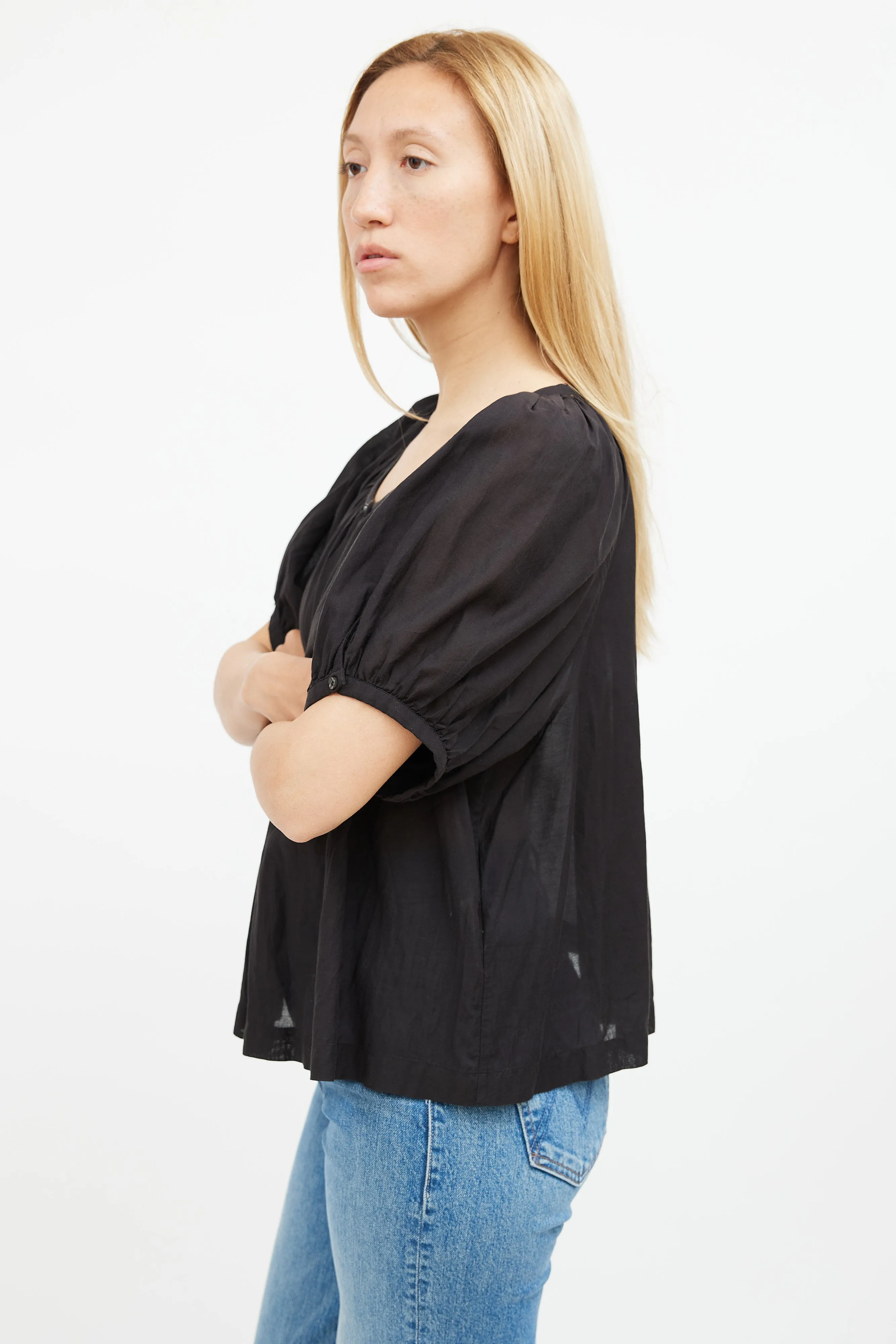 Black Ruched Top