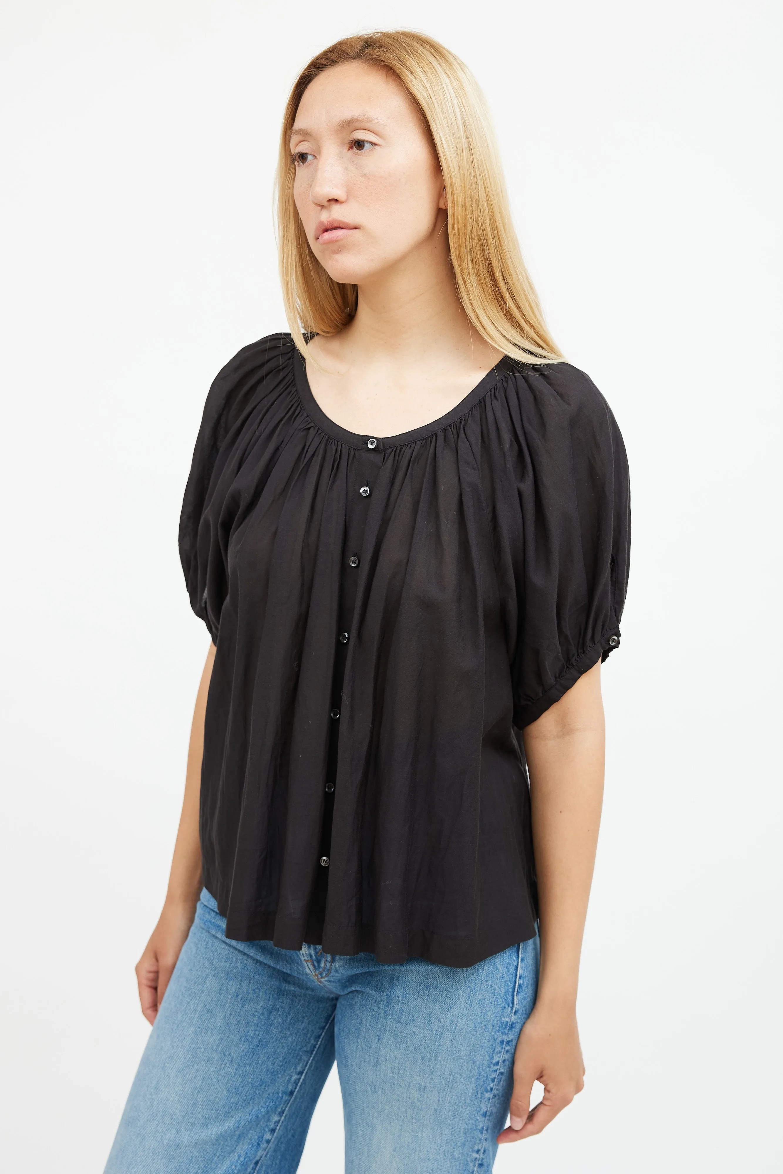 Black Ruched Top