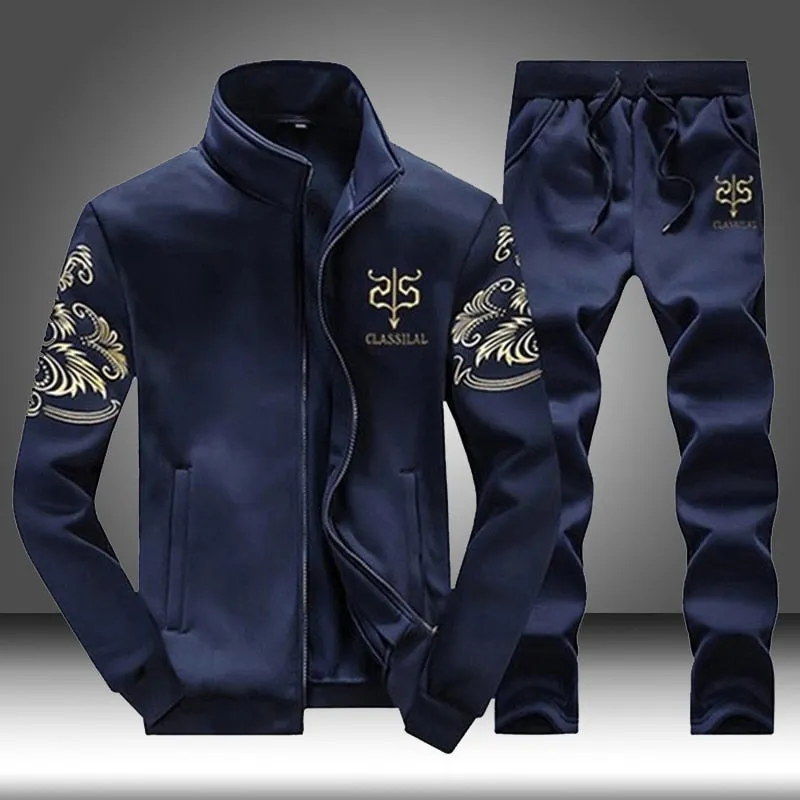 Brand Men Sportswear Sets Running Sports Fitness Tracksuit Male