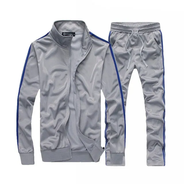 Brand Men Sportswear Sets Running Sports Fitness Tracksuit Male