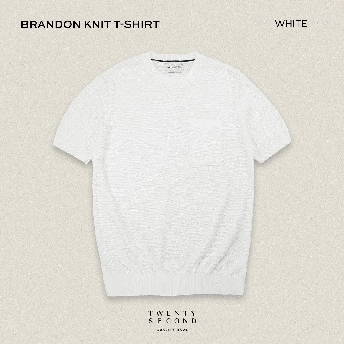 BRANDON KNIT TEE - WHITE