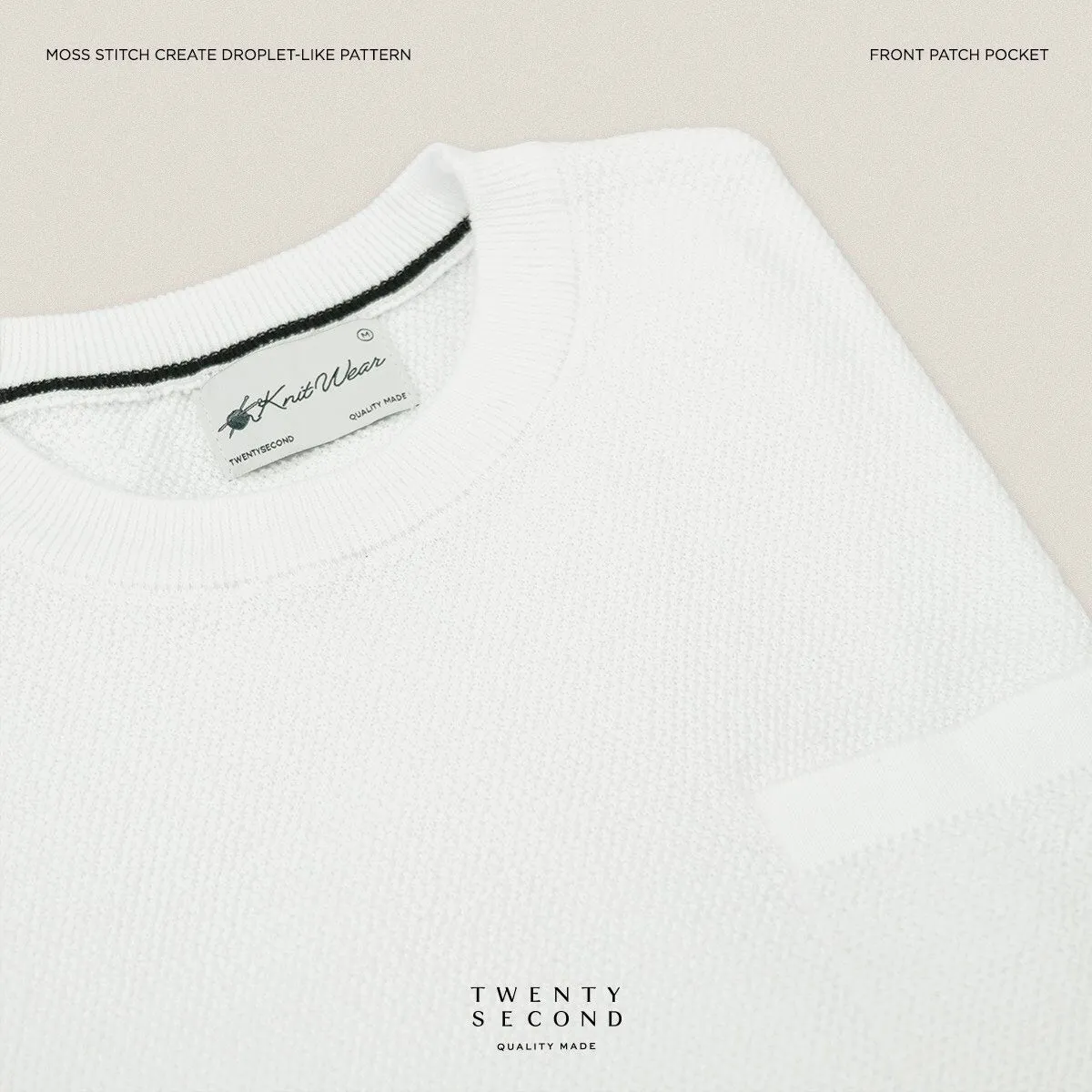 BRANDON KNIT TEE - WHITE