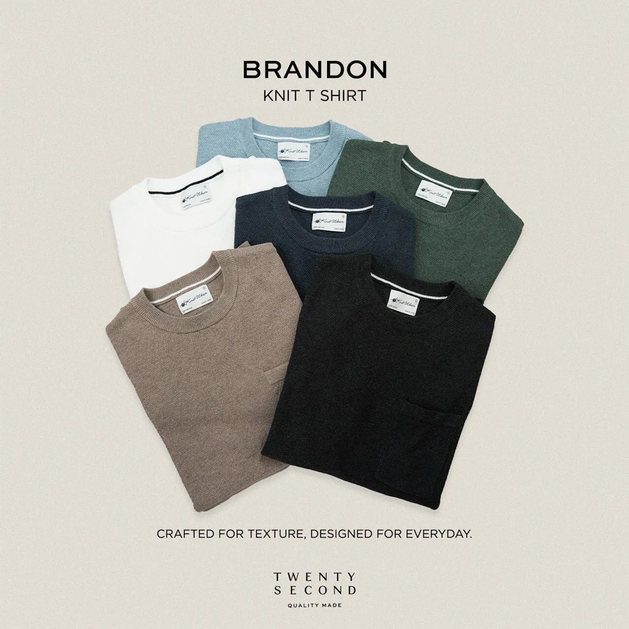 BRANDON KNIT TEE - WHITE