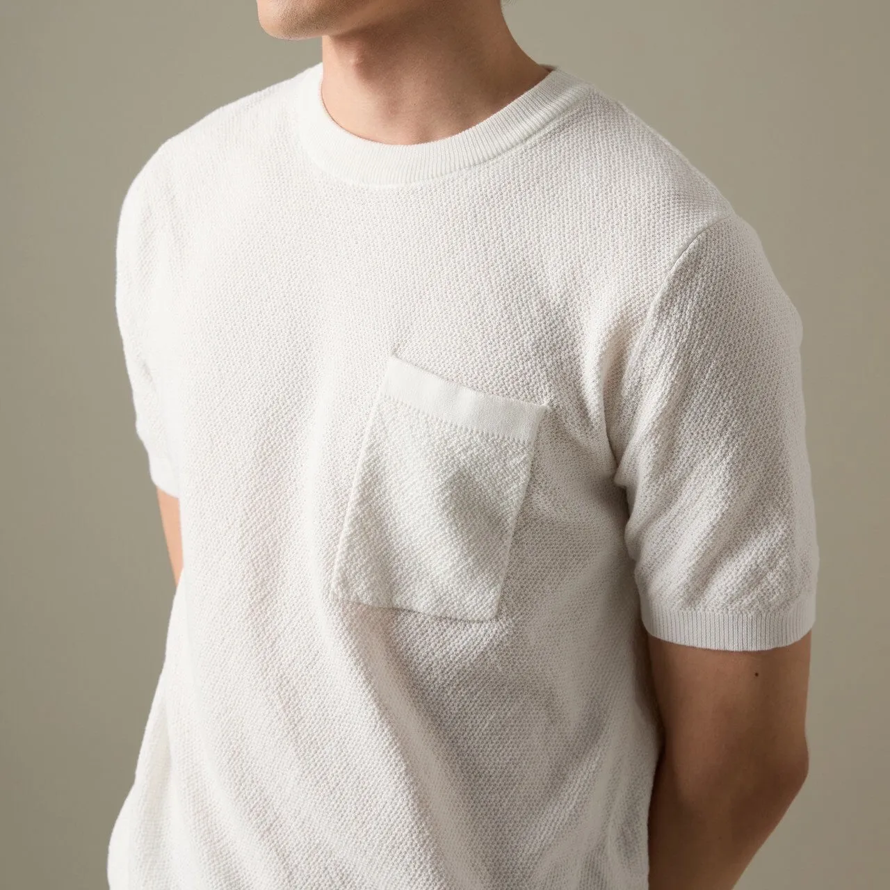 BRANDON KNIT TEE - WHITE