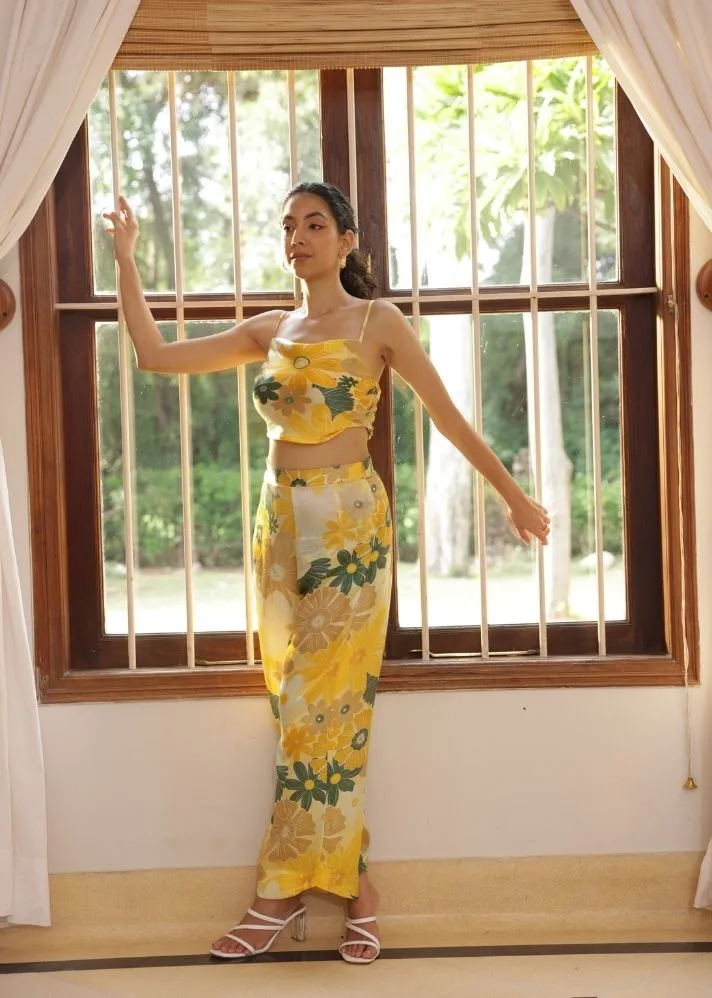 Calla Pants- Mosaic Yellow Print