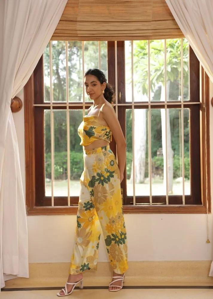 Calla Pants- Mosaic Yellow Print