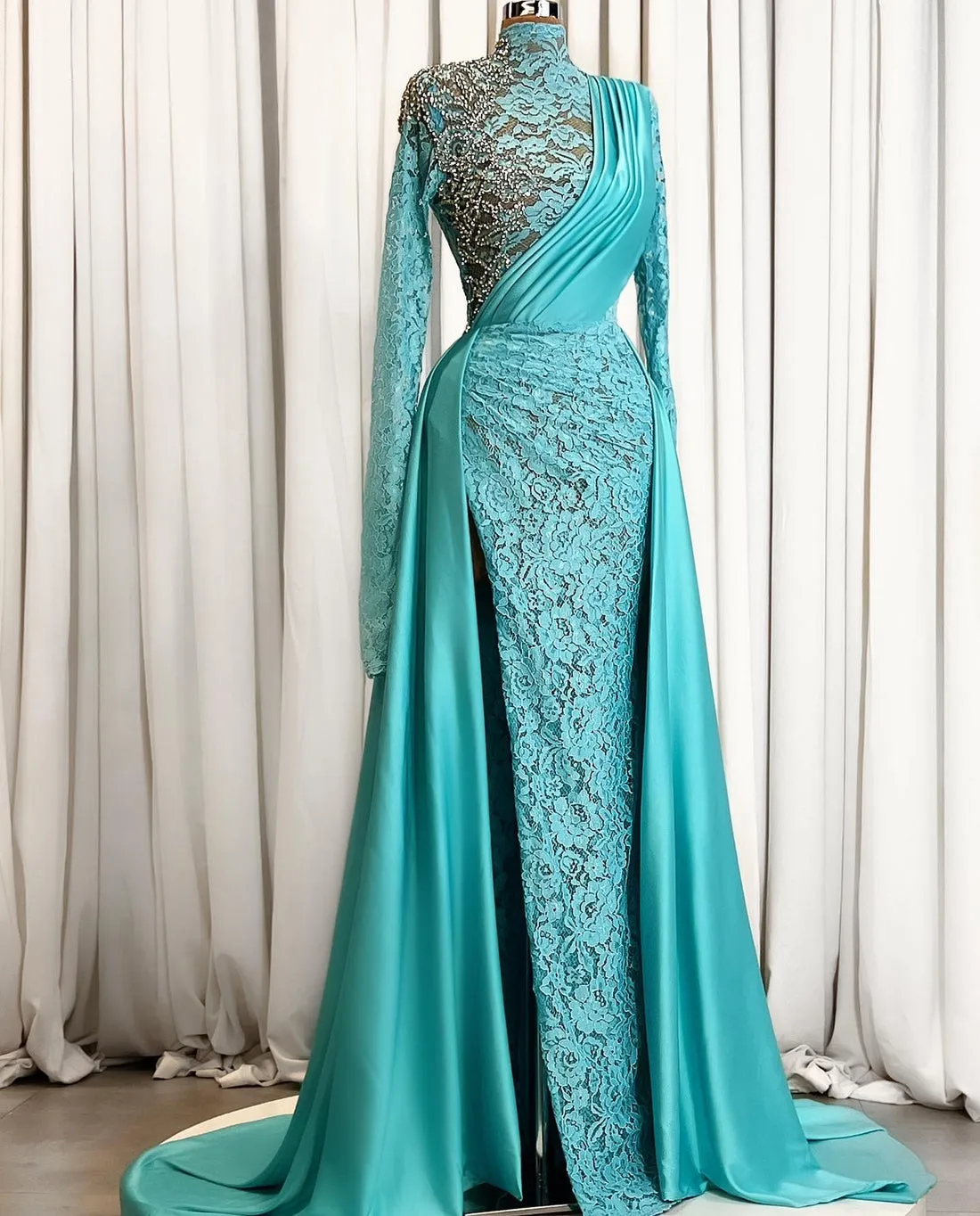 Crystal Halter Neck Evening Dress