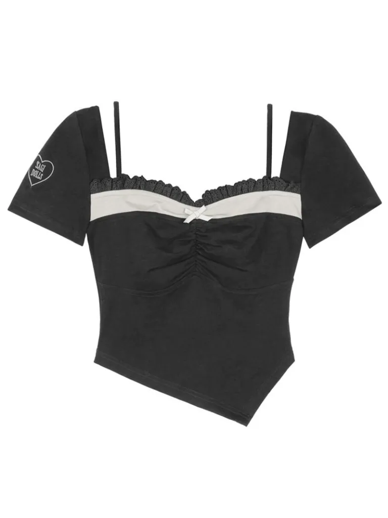 Faux Asymmetrical Square Top Two-piece Collar