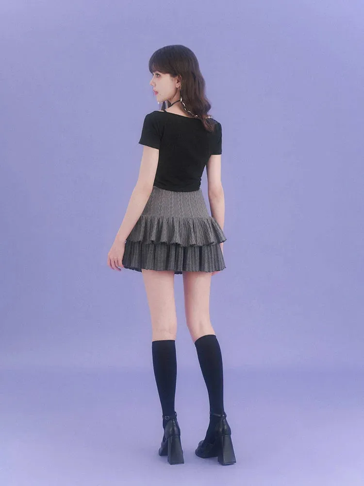 Faux Asymmetrical Square Top Two-piece Collar