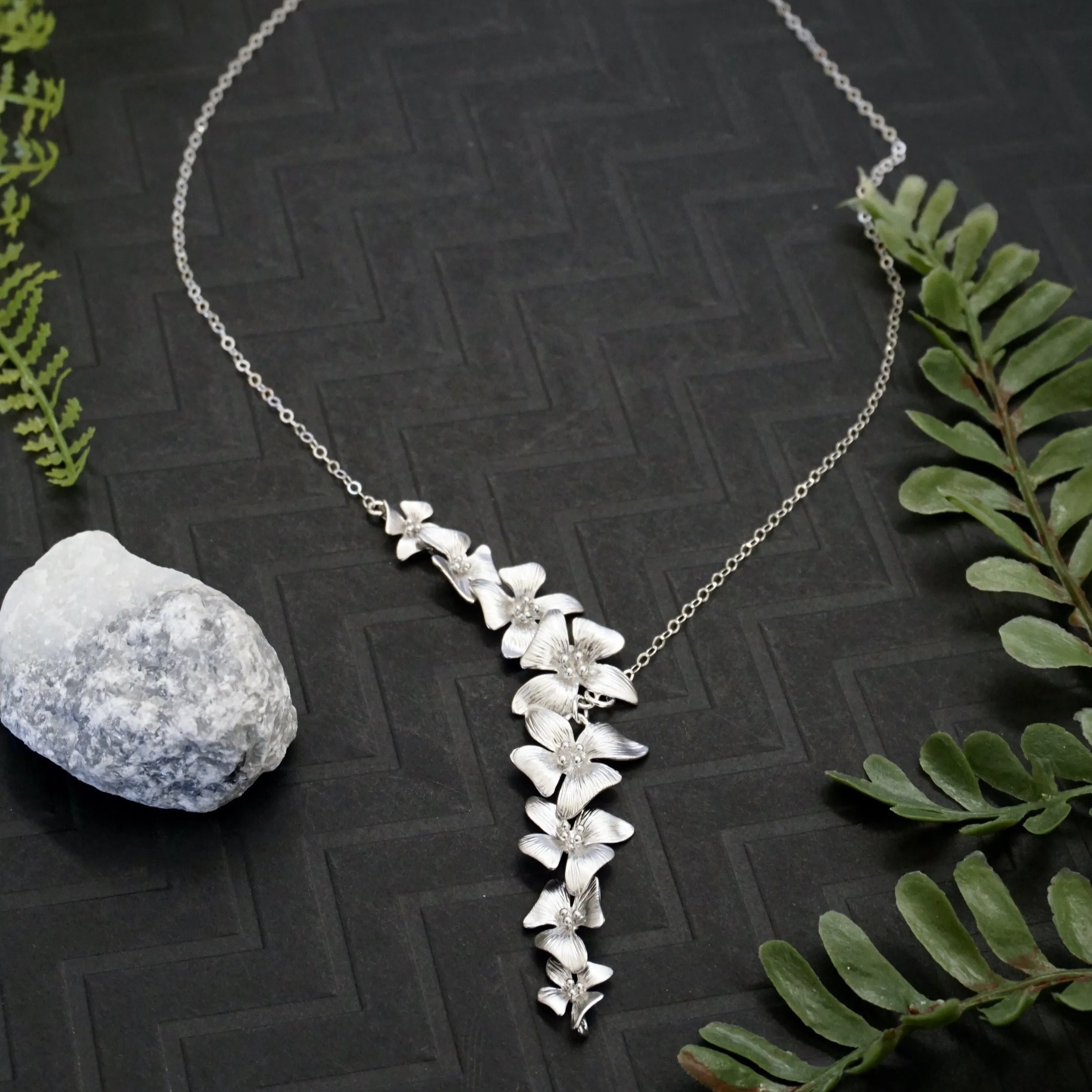 Gold Asymmetrical Dogwood Necklace