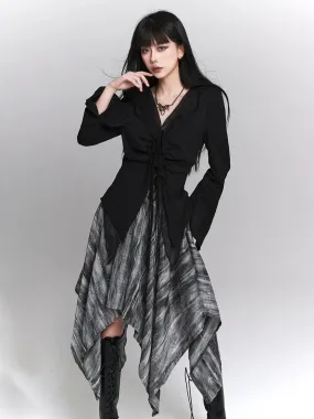 Little Black   Asymmetrical Girl Top Cool Skirt Ghost