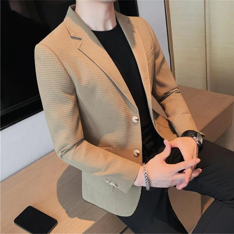 Male Casual Suit Jackets Blazer for Men Wedding Slim Fit Outwear Oversized Single Breasted Blazers Elegant Luxury Coats Korean