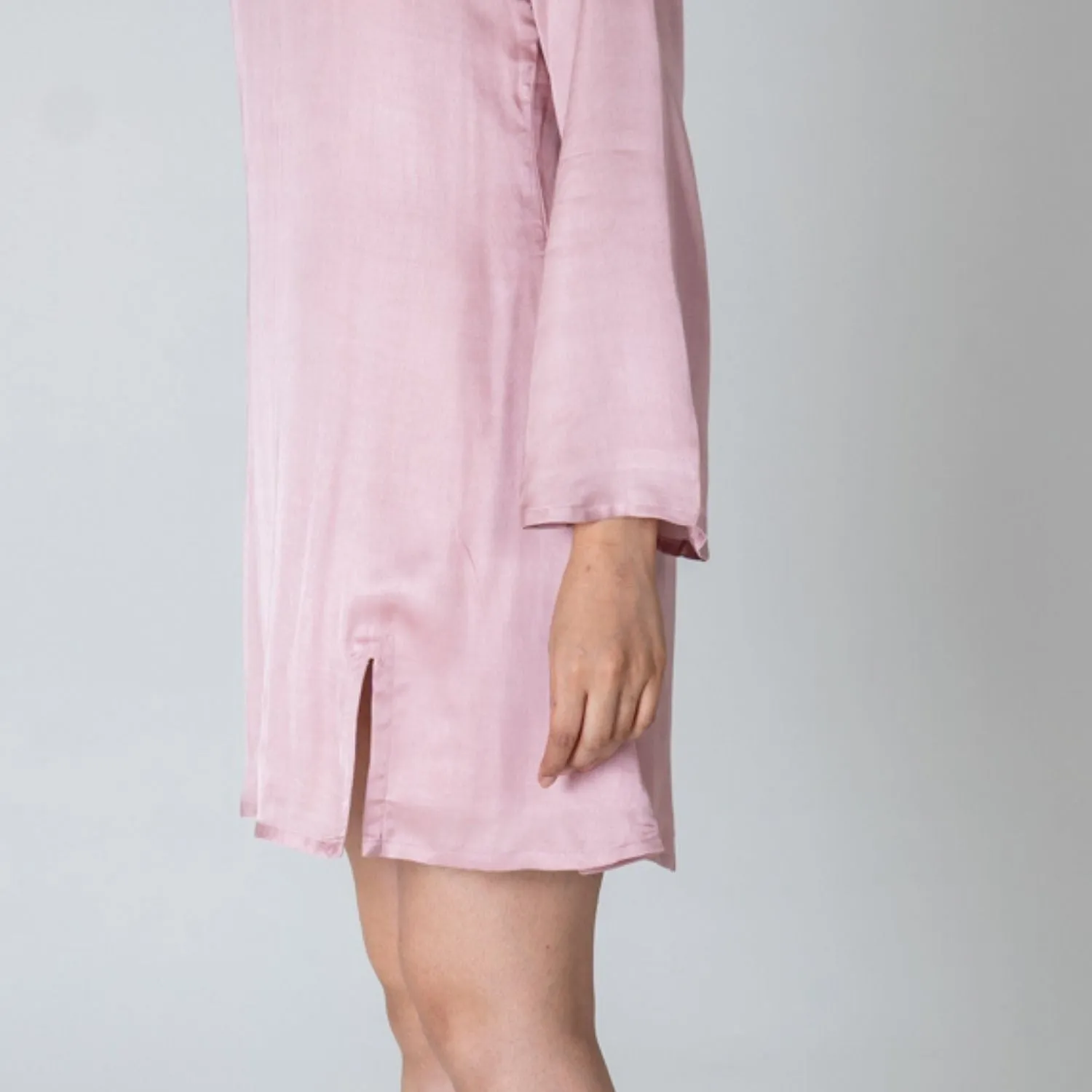 Pink Collar Short Dress | Orange Braid Embellished | Chic Appeal