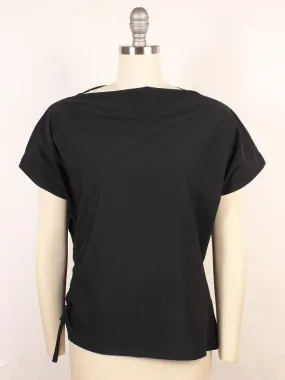 Porto Mondrian Ruched Sleeveless Top in Black