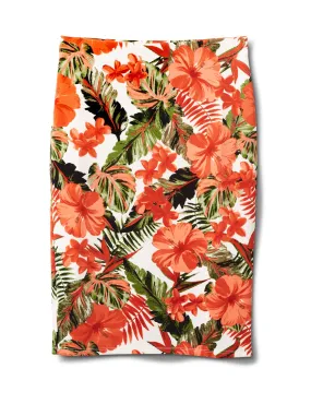 Printed Pull On  Floral Scuba Crepe Skirt