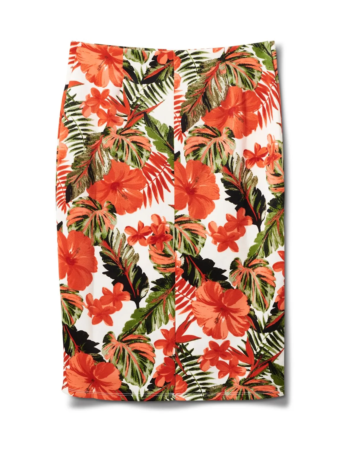 Printed Pull On  Floral Scuba Crepe Skirt