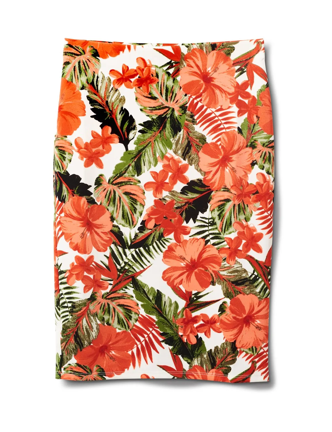 Printed Pull On  Floral Scuba Crepe Skirt