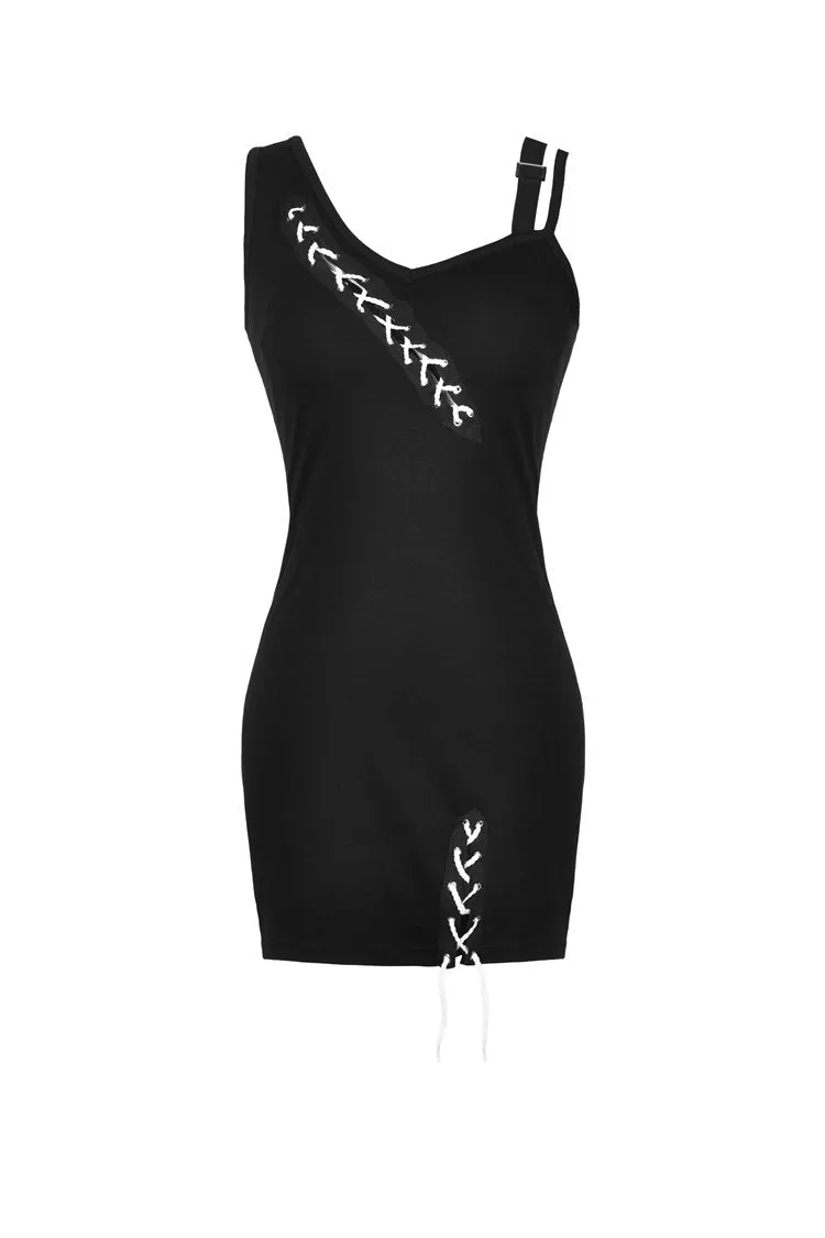 Punk suture asymmetrical tight dress DW392