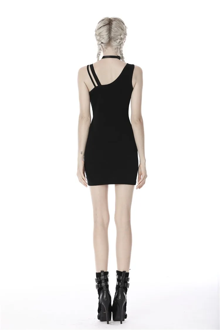 Punk suture asymmetrical tight dress DW392