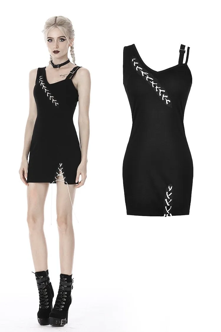 Punk suture asymmetrical tight dress DW392