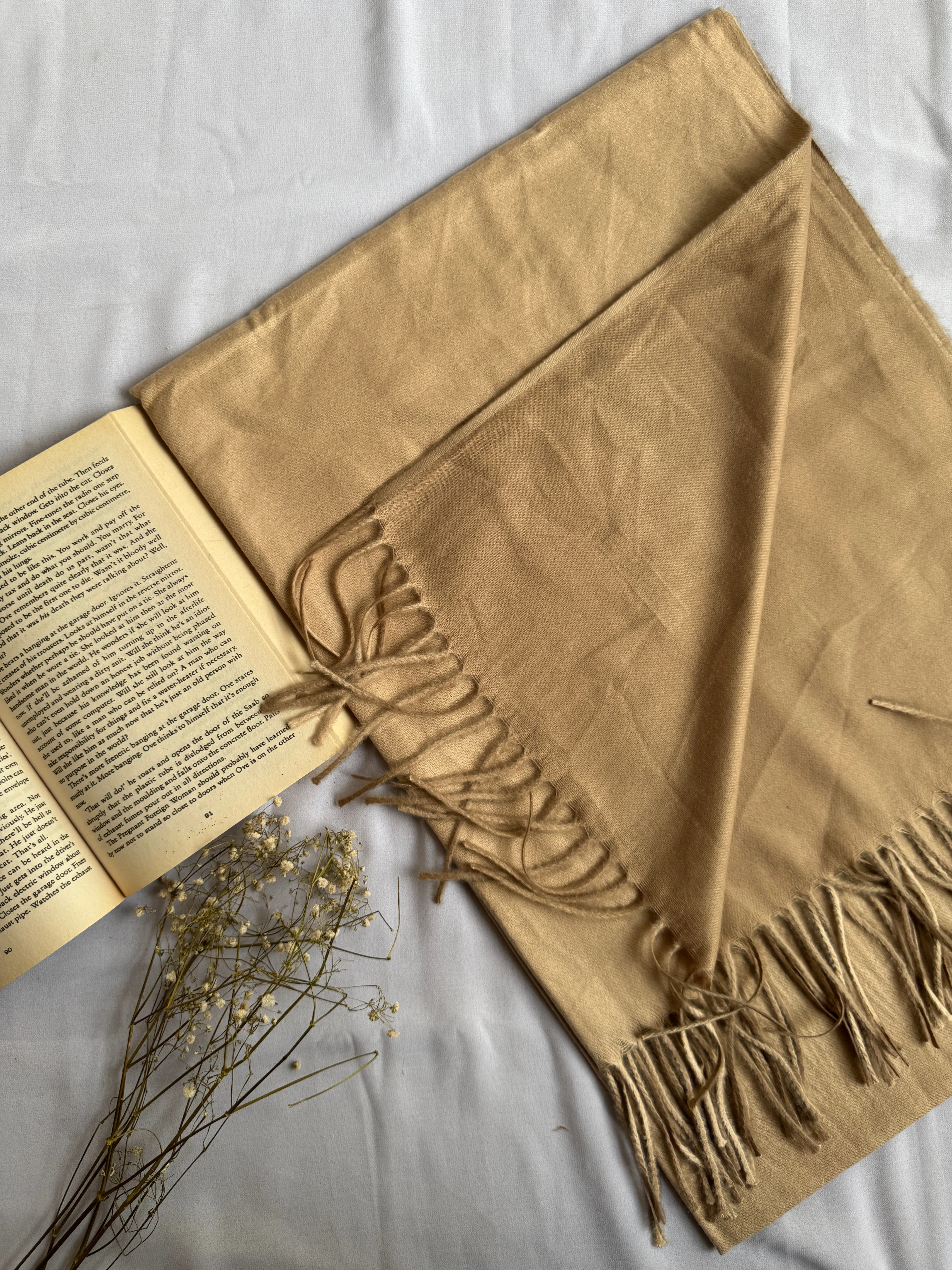 Reversible Woollen Pashmina- Tan Brown Nude