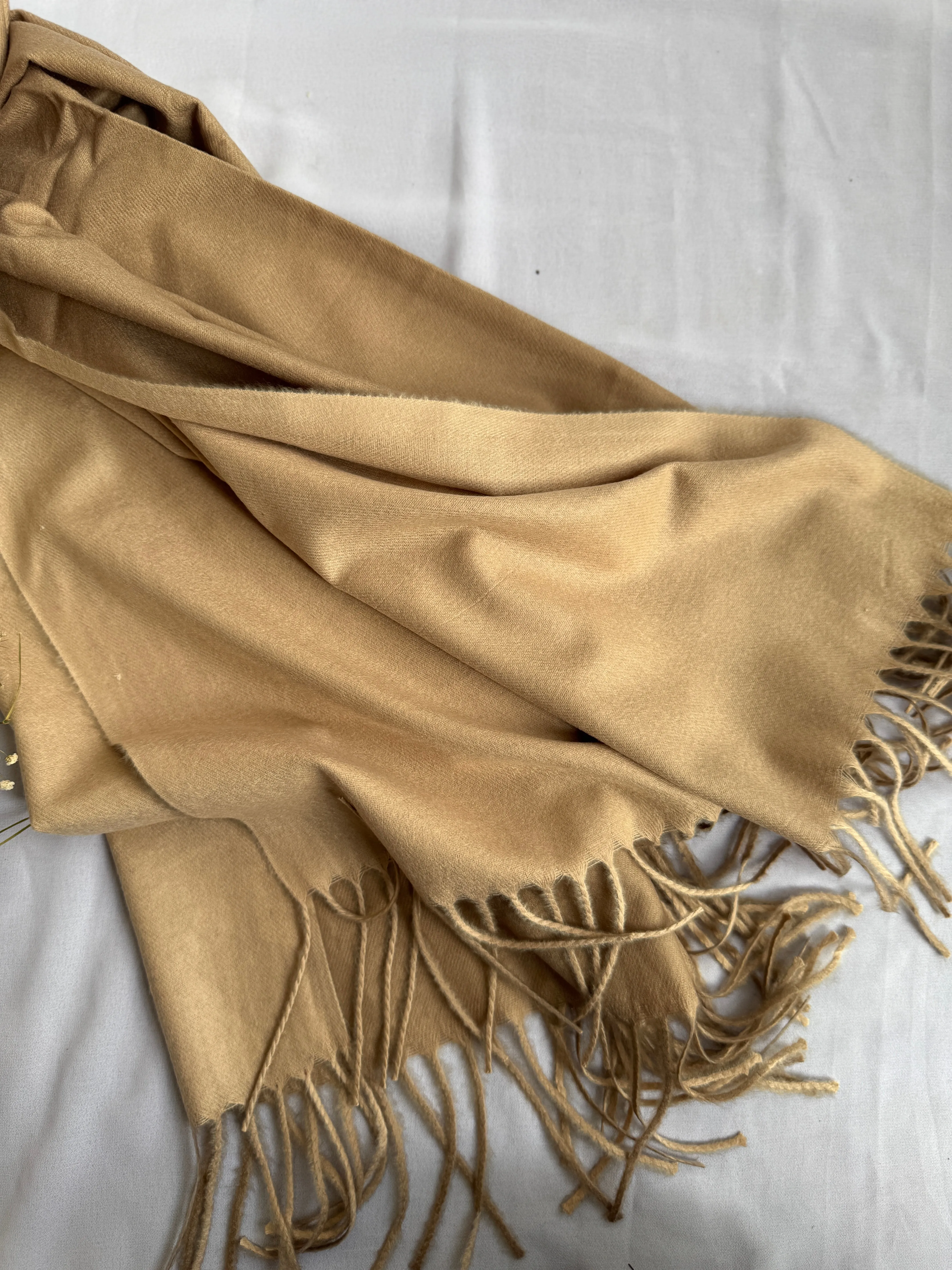 Reversible Woollen Pashmina- Tan Brown Nude